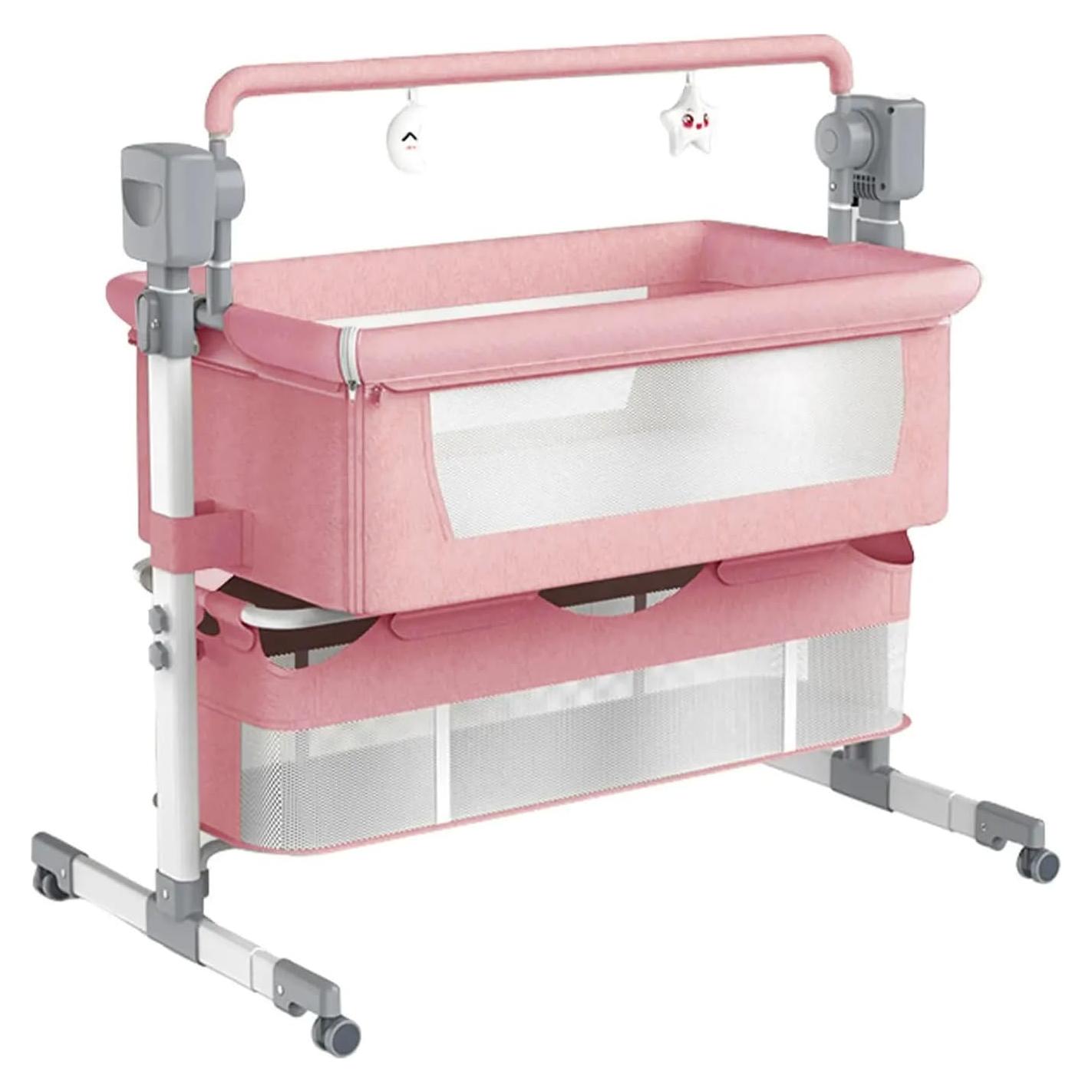 Cuna Lateral Inteligente Suttonbebe 601 Rosa Bluetooth Plegable