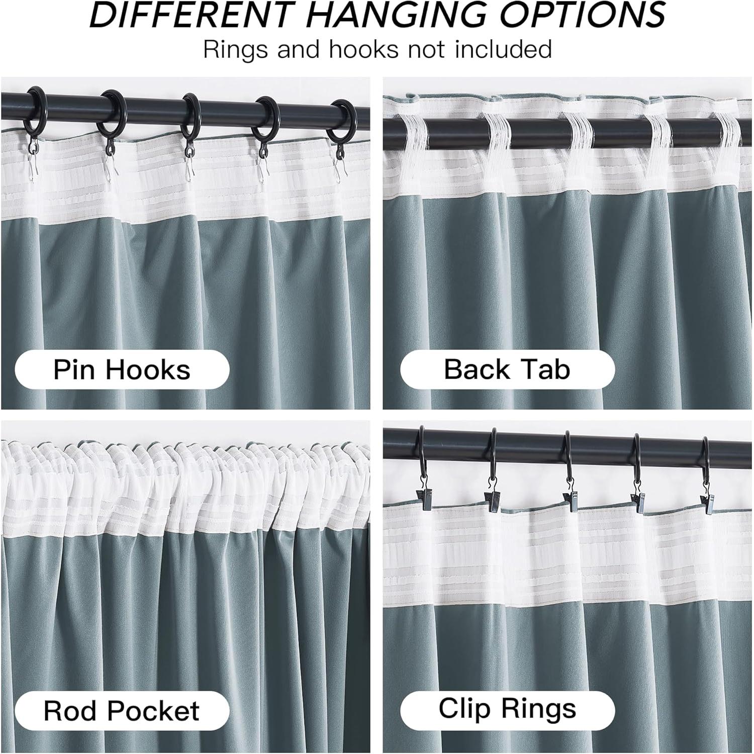 Cortinas de Terciopelo Azul Piedra RYB HOME 2 Paneles 90 cm