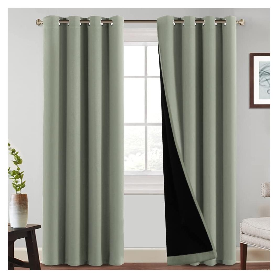 Cortinas Opacas PrinceDeco 132x213 cm Aislantes Energía Sage