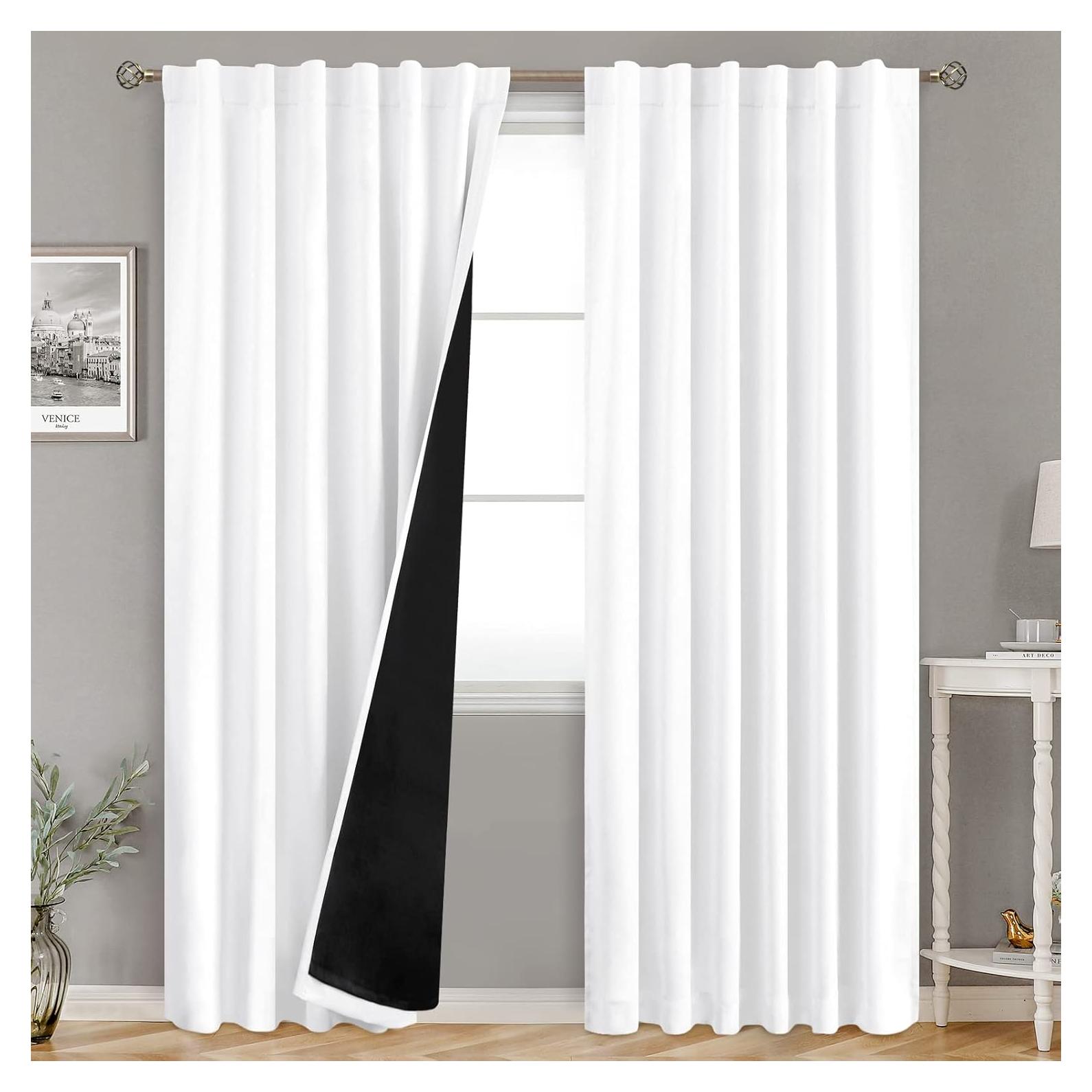 Cortinas BGment 100% Blackout 2 Paneles 52x84 Blanco