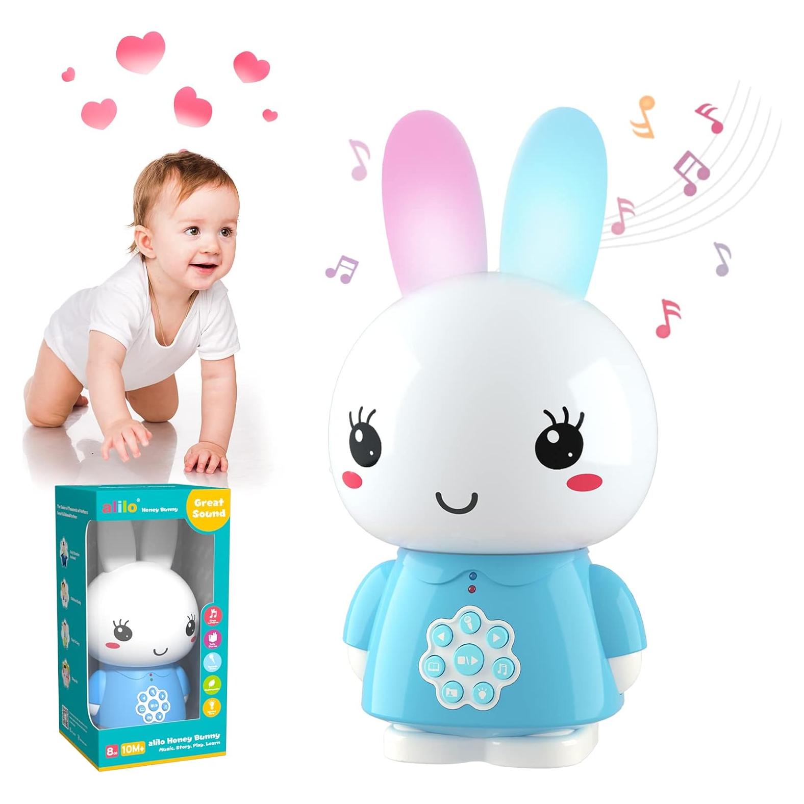 Reproductor de Música Infantil Alilo Conejito G6 Azul con Luz