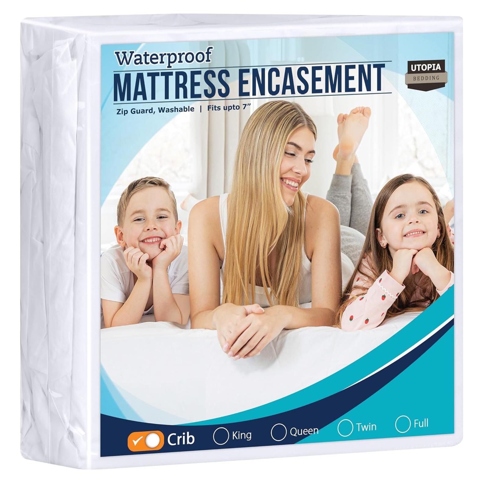 Funda de colchón Utopia Bedding cuna 100% impermeable con cremallera