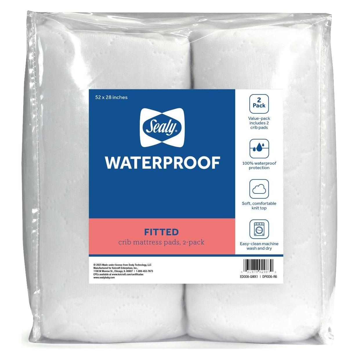 Protector de Colchón Impermeable Sealy Baby 2 Piezas 132x71 cm