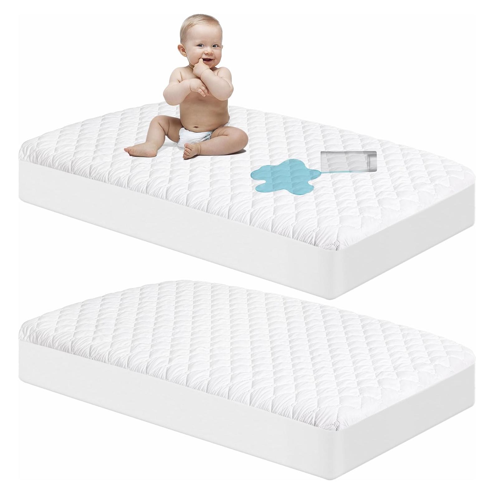 NTBAY Protector de Colchón Impermeable Mini 2 Pack 61x97 cm