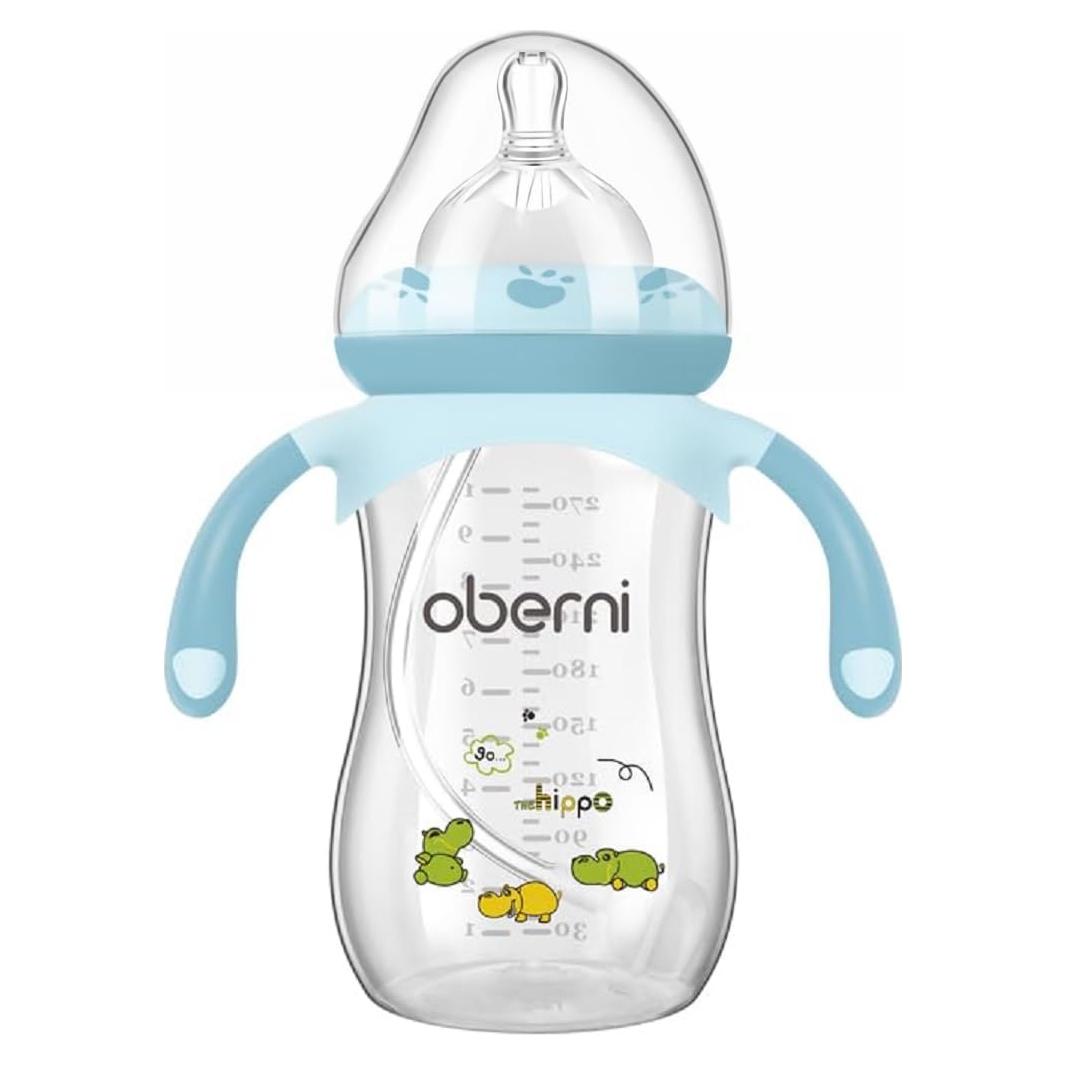 Botella Anticólicos Oberni 270ml Azul con Pajita Ponderada