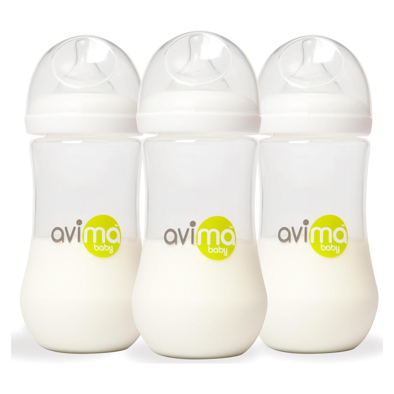 Botellas Anticólicos Avima Baby 12 oz - Juego de 3, Libre de BPA