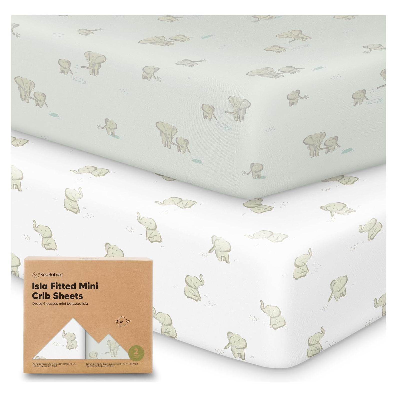 Sábanas Ajustadas para Cuna Mini KeaBabies - 2 Piezas 96.5x66 cm