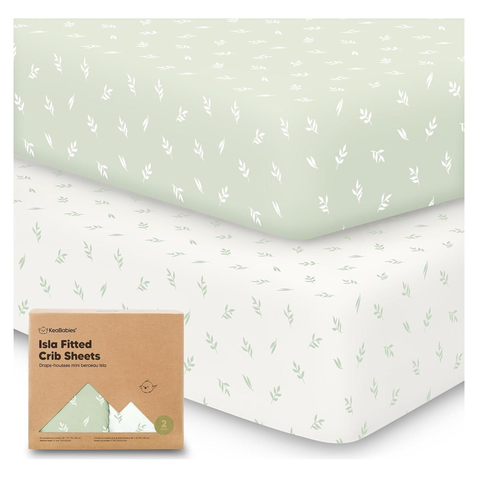 Juego de 2 Sábanas Ajustadas para Cuna KeaBabies 132x71 cm Viscosa Bambú