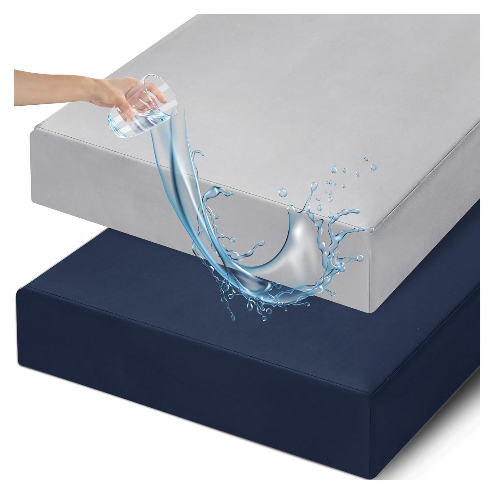 Sábanas de Cuna Impermeables David's Kids 2 Piezas Azul Gris