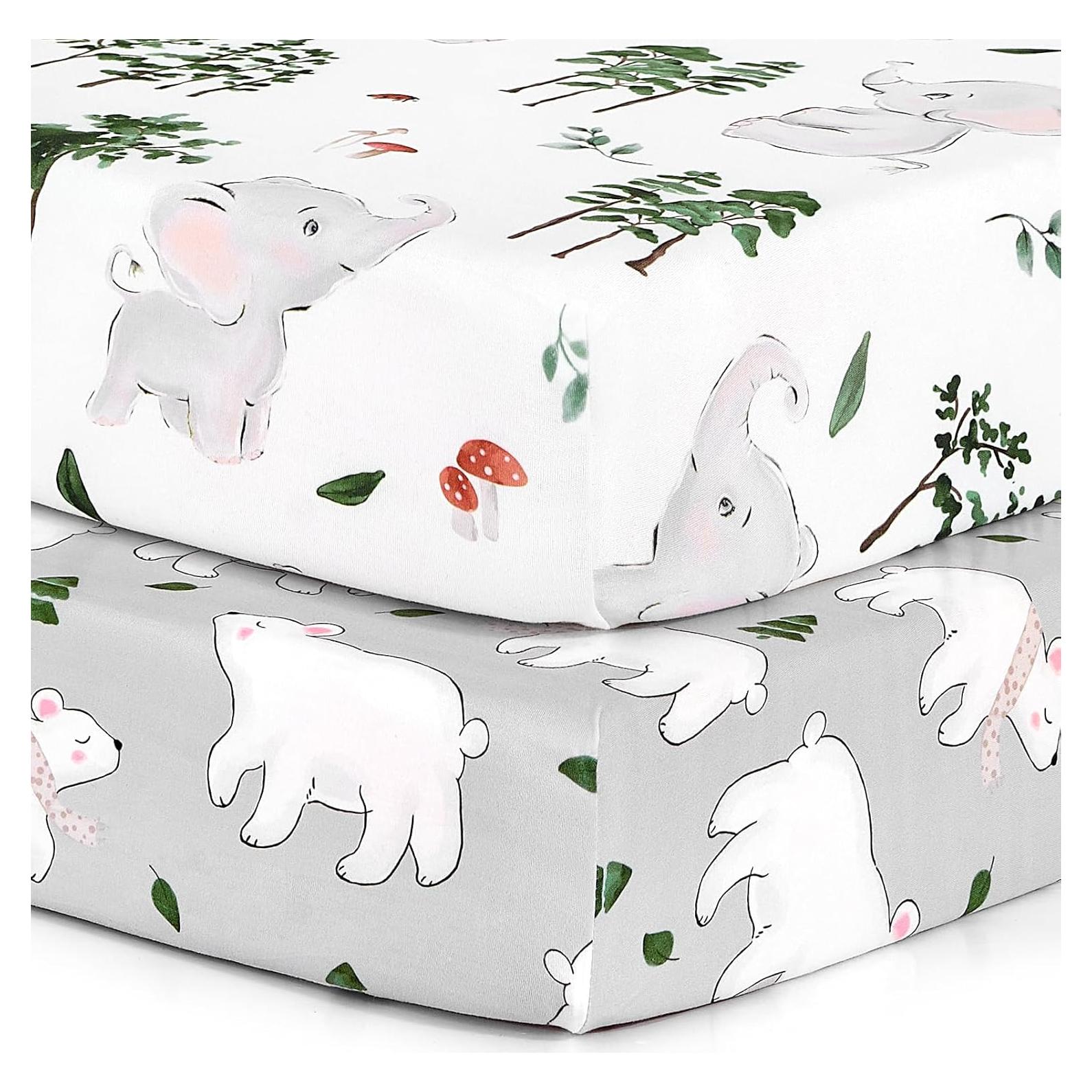 Sábanas Ajustadas para Cuna Mini BROLEX Elefantes y Osos