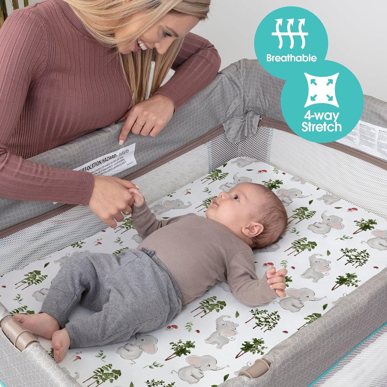 Sábanas Ajustadas para Cuna Mini BROLEX Elefantes y Osos