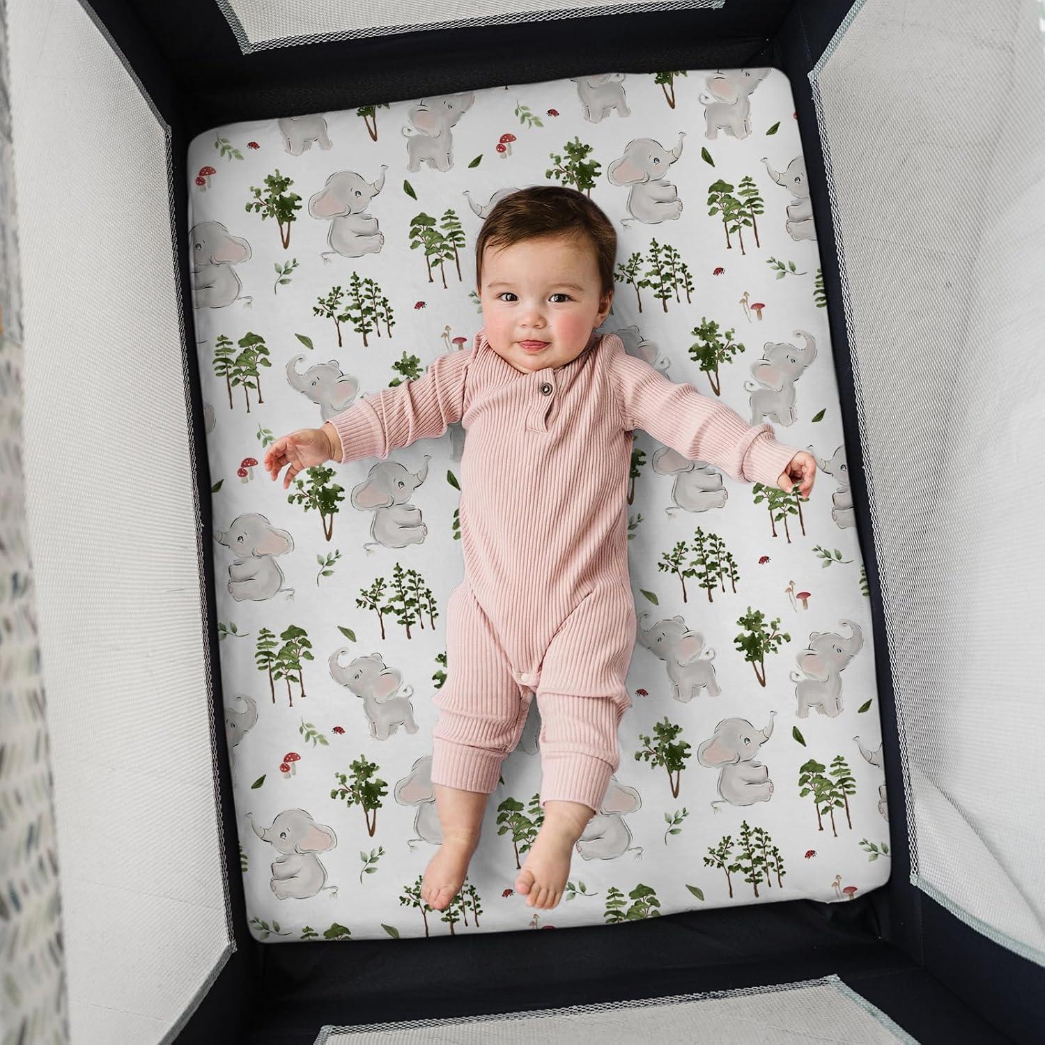 Sábanas Ajustadas para Cuna Mini BROLEX Elefantes y Osos