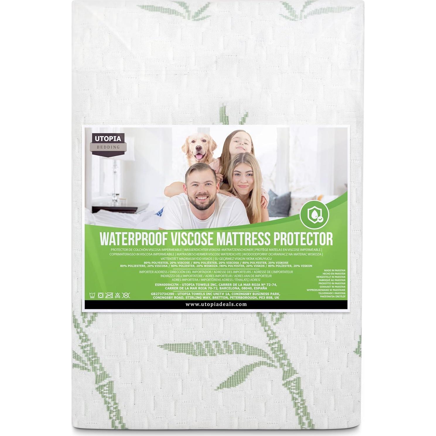 Protector de Colchón Impermeable Utopia Bedding Completo 200 GSM
