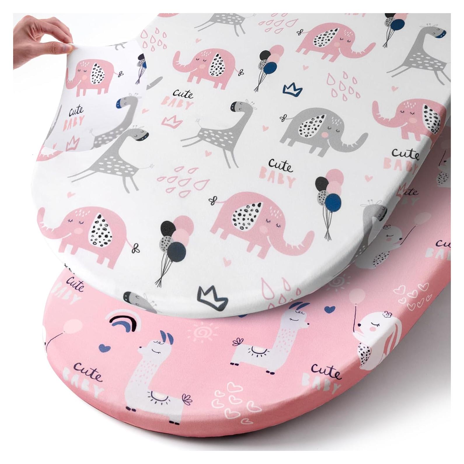 Juego de Sábanas Ajustadas para Cuna BROLEX 2 Pack Elefante Conejo