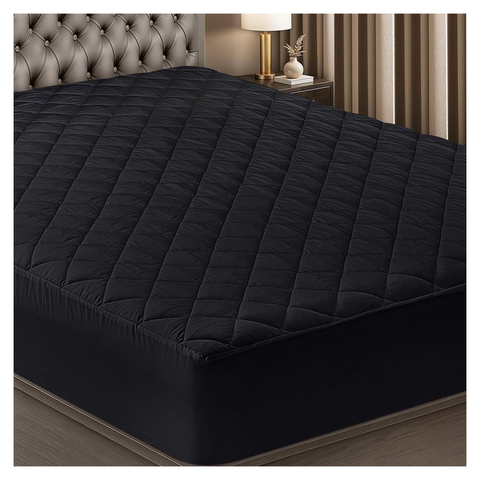 Protector de Colchón Acolchado Utopia Bedding King Negro