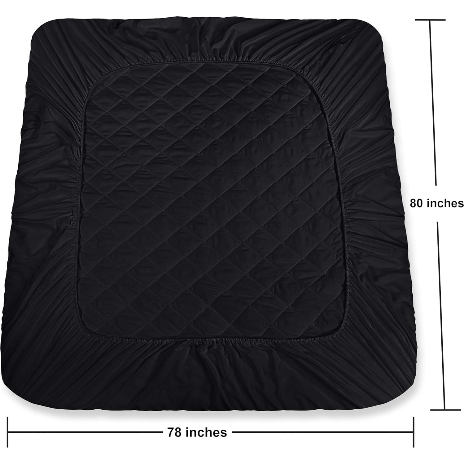 Protector de Colchón Acolchado Utopia Bedding King Negro