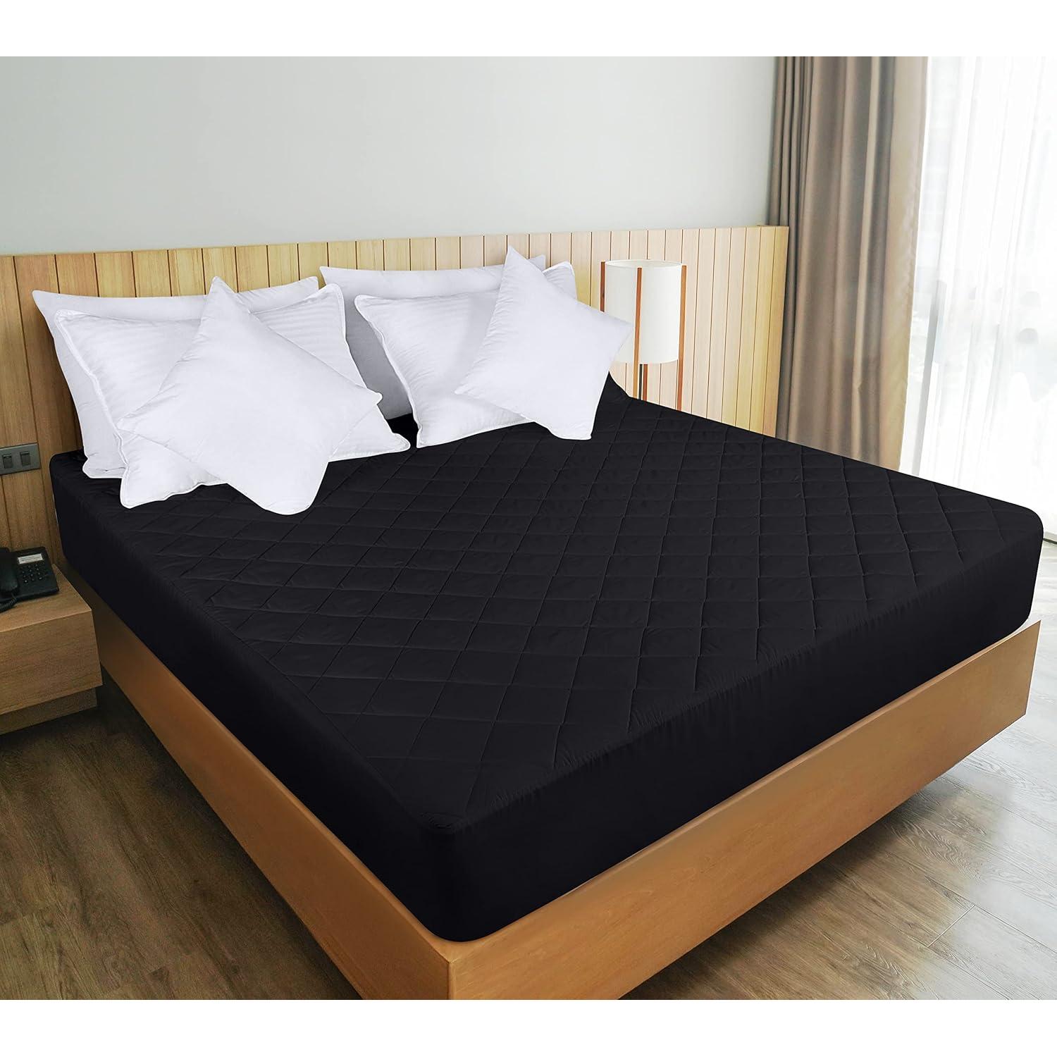 Protector de Colchón Acolchado Utopia Bedding King Negro