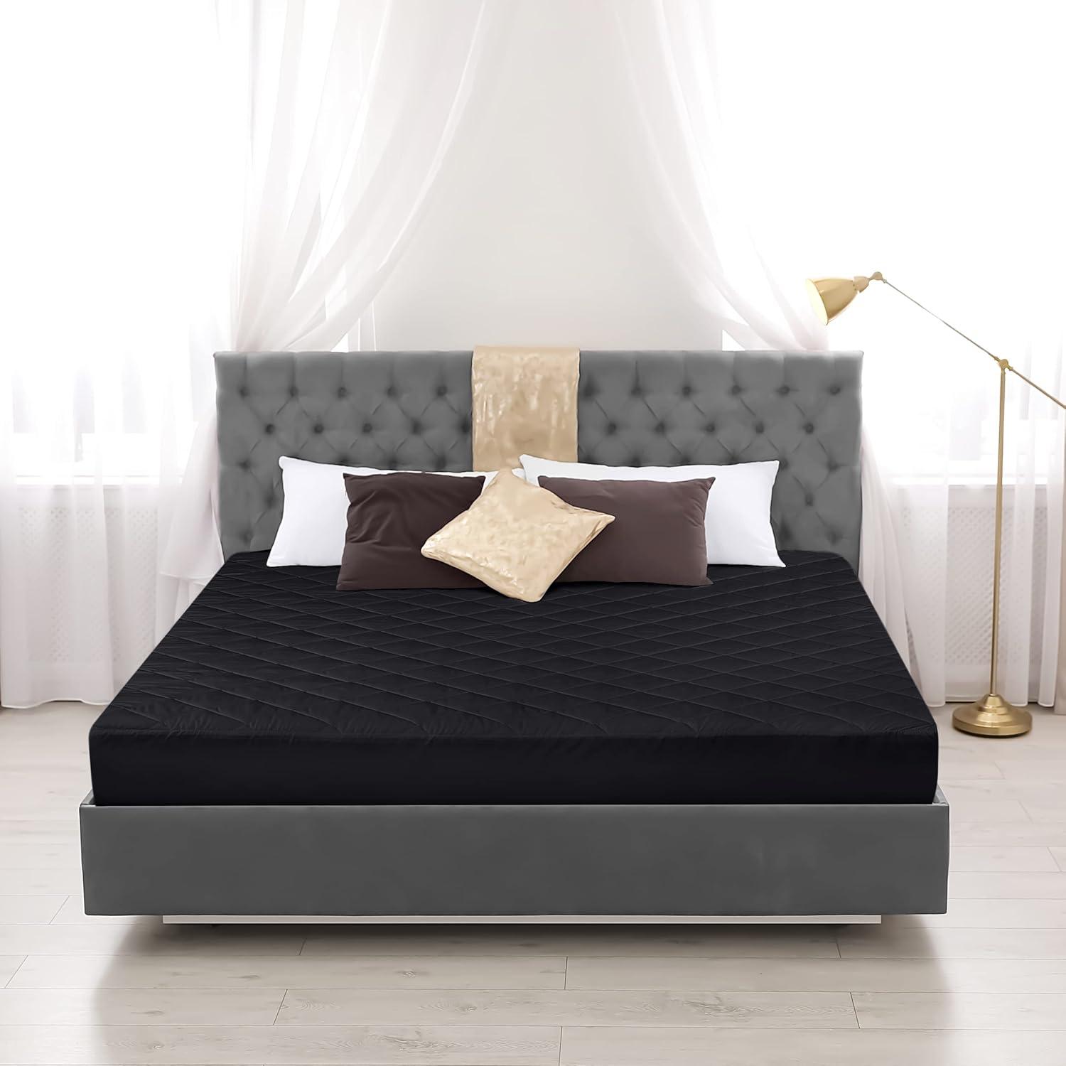 Protector de Colchón Acolchado Utopia Bedding King Negro
