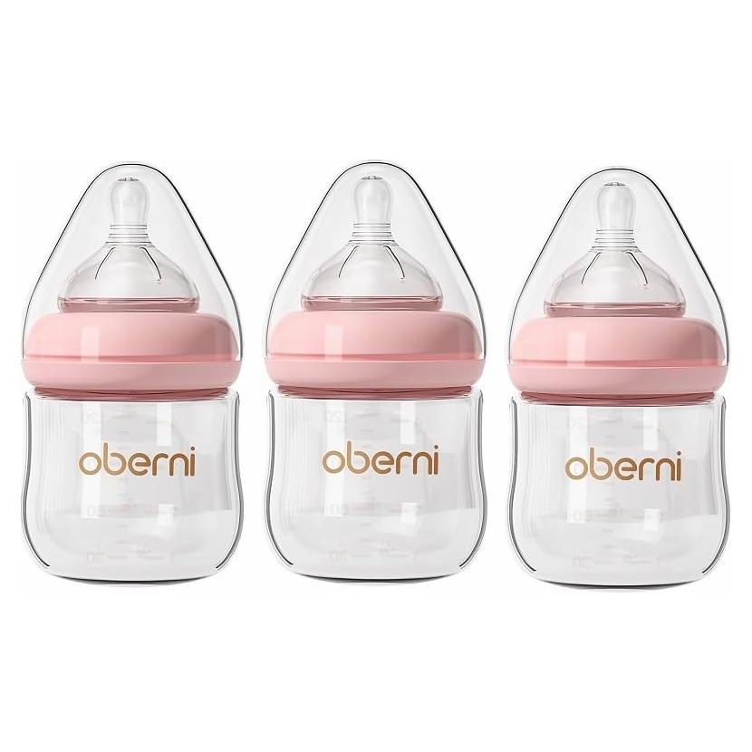Botellas de vidrio anti cólico para bebés 4 oz, libre de BPA
