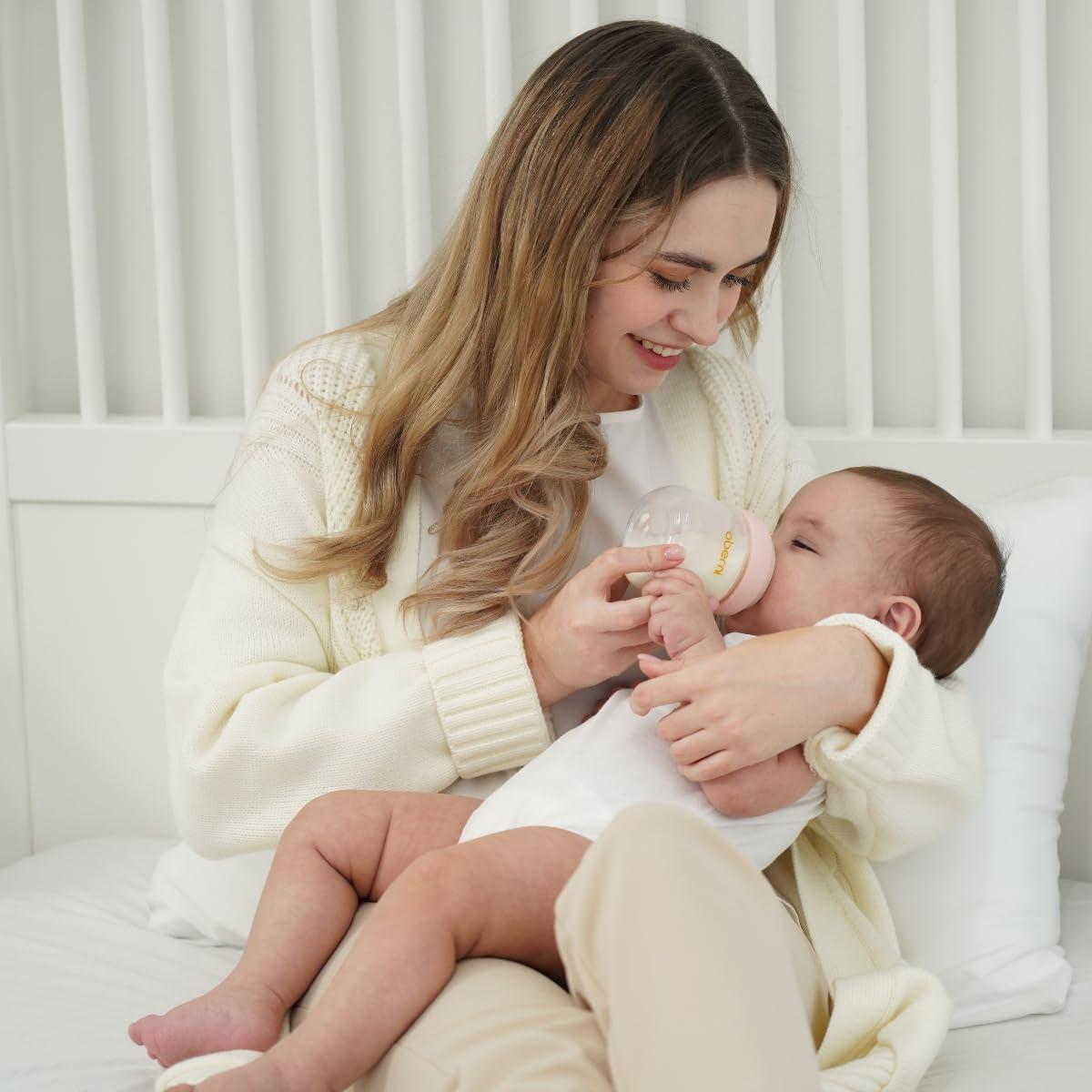 Botellas de vidrio anti cólico para bebés 4 oz, libre de BPA