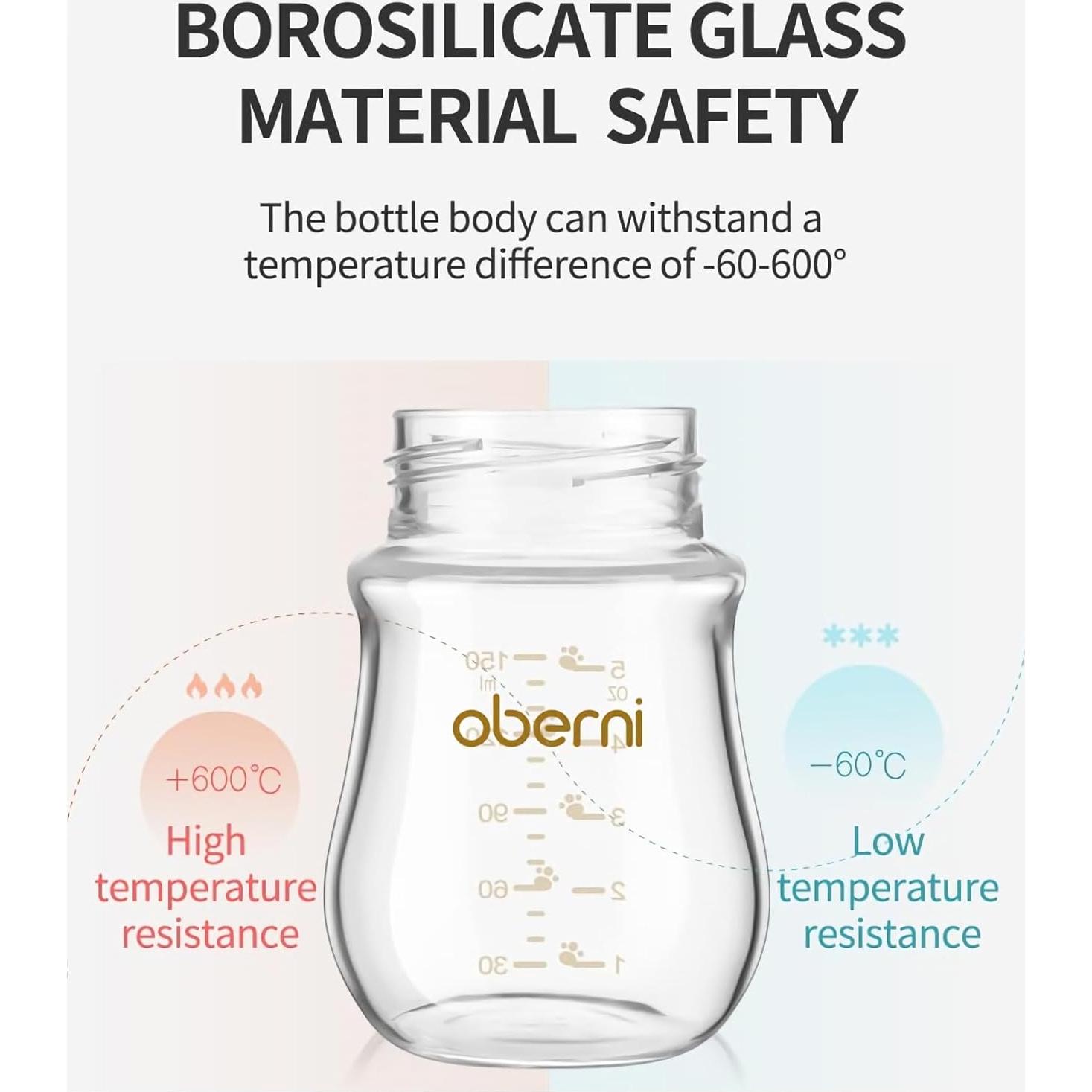 Botellas de vidrio anti cólico para bebés 4 oz, libre de BPA