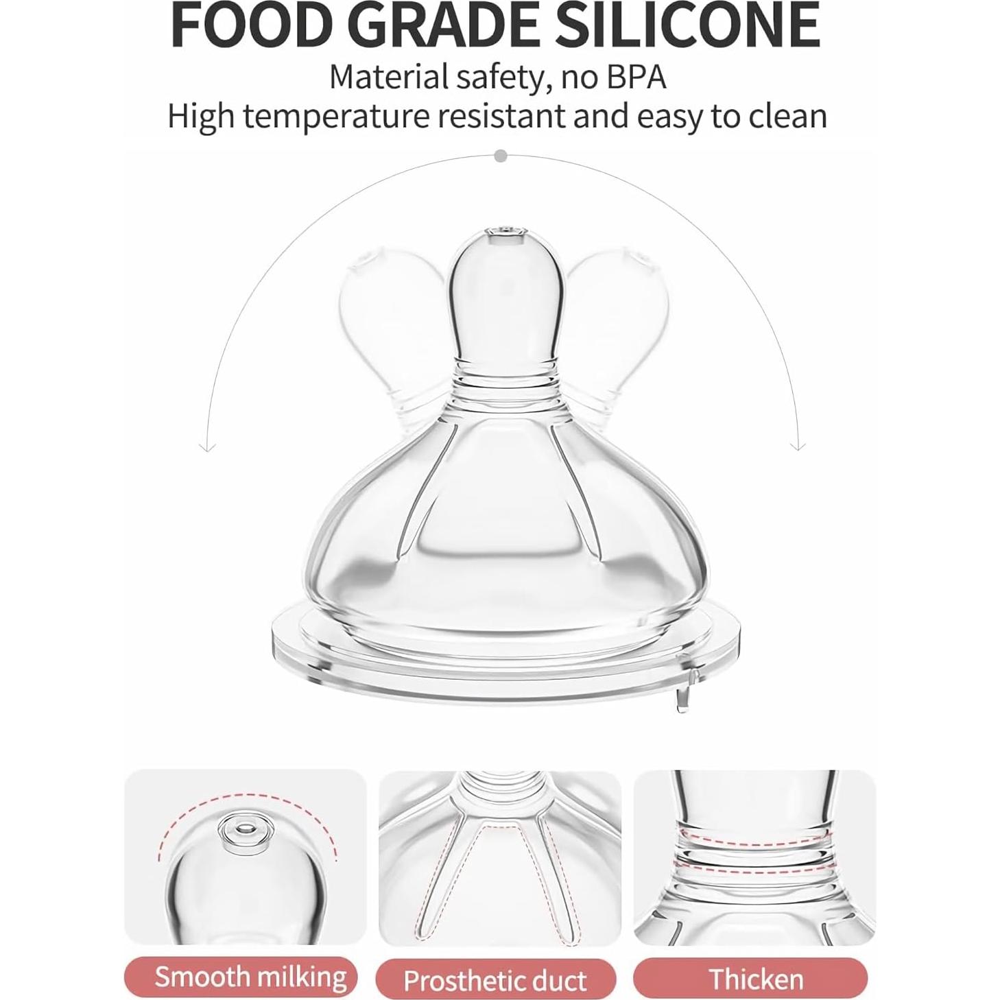 Botellas de vidrio anti cólico para bebés 4 oz, libre de BPA