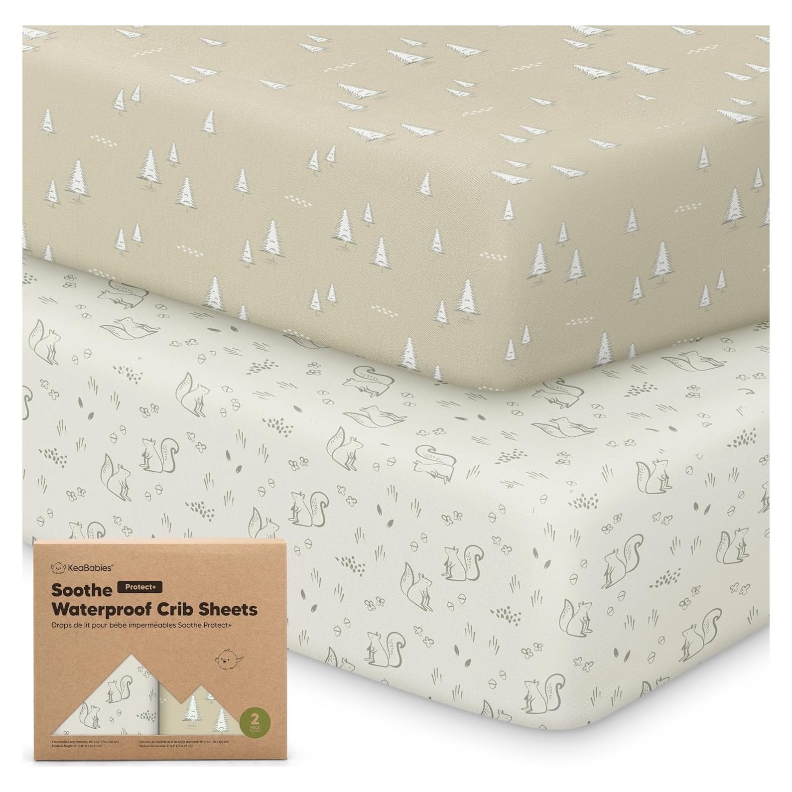 Paquete de 2 Sábanas Ajustadas Impermeables KeaBabies 132x71 cm