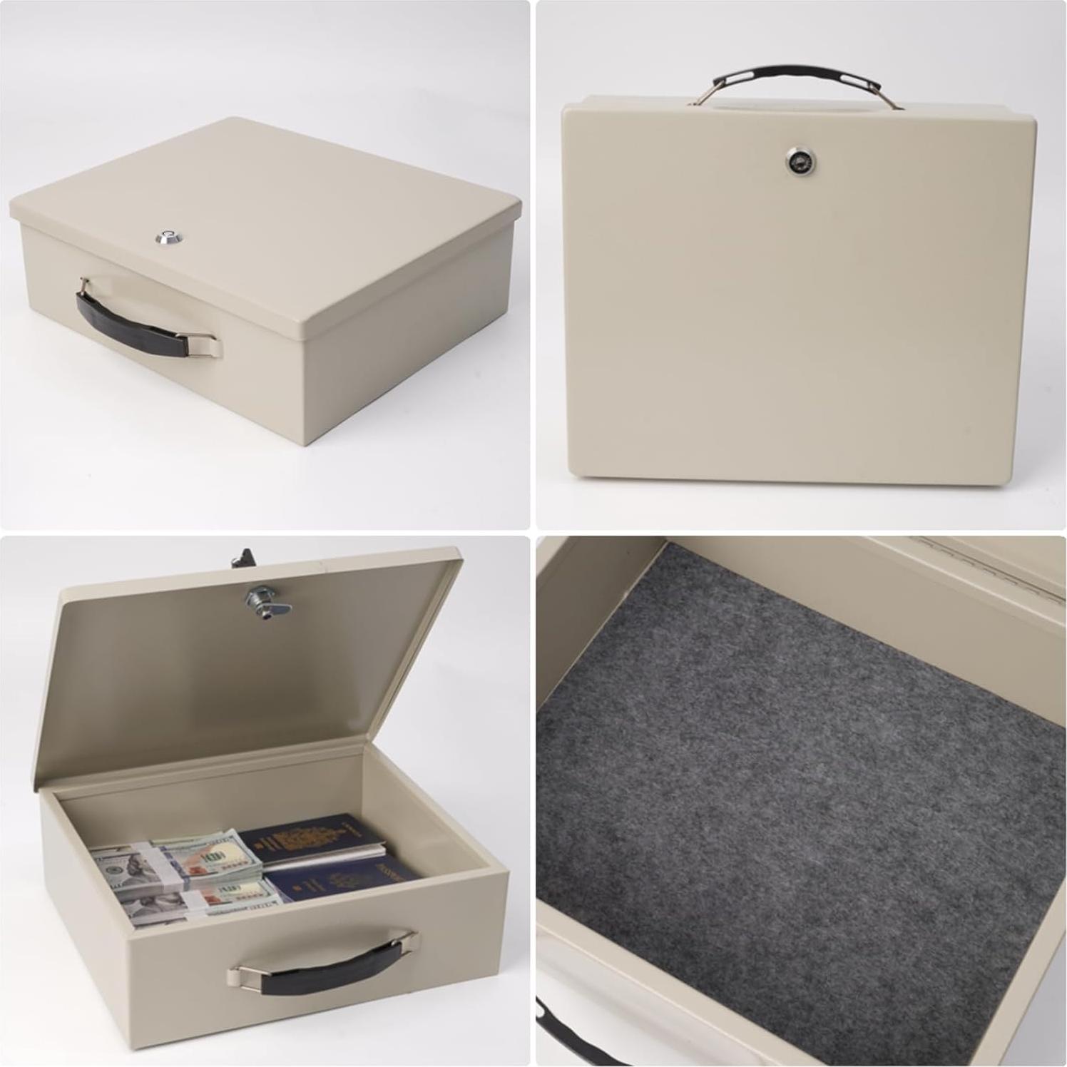 Caja de Documentos a Prueba de Fuego Polspag Grande Blanca