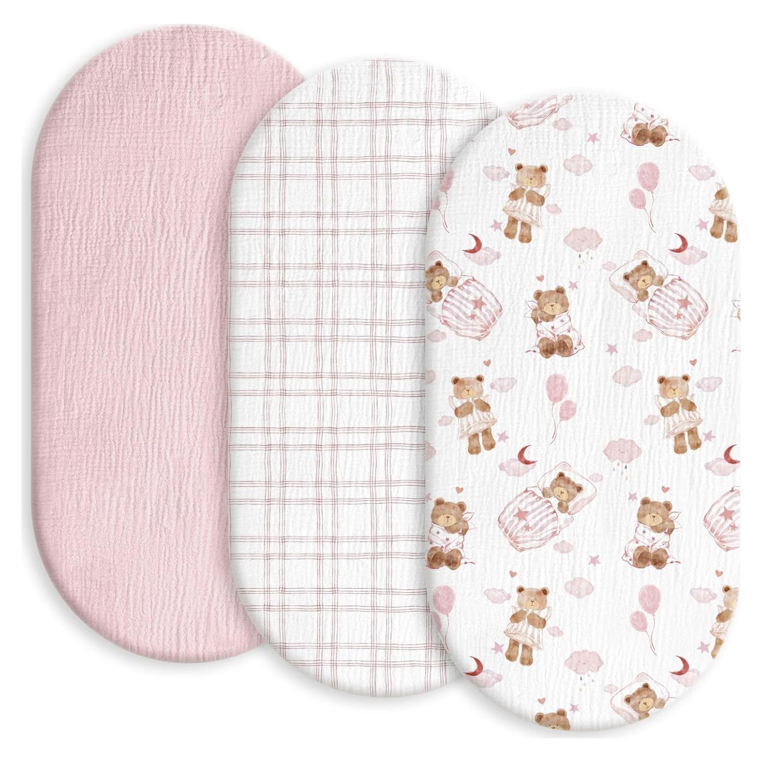 Sábanas de Muselina para Cuna Gllquen 3 Paquete Algodón