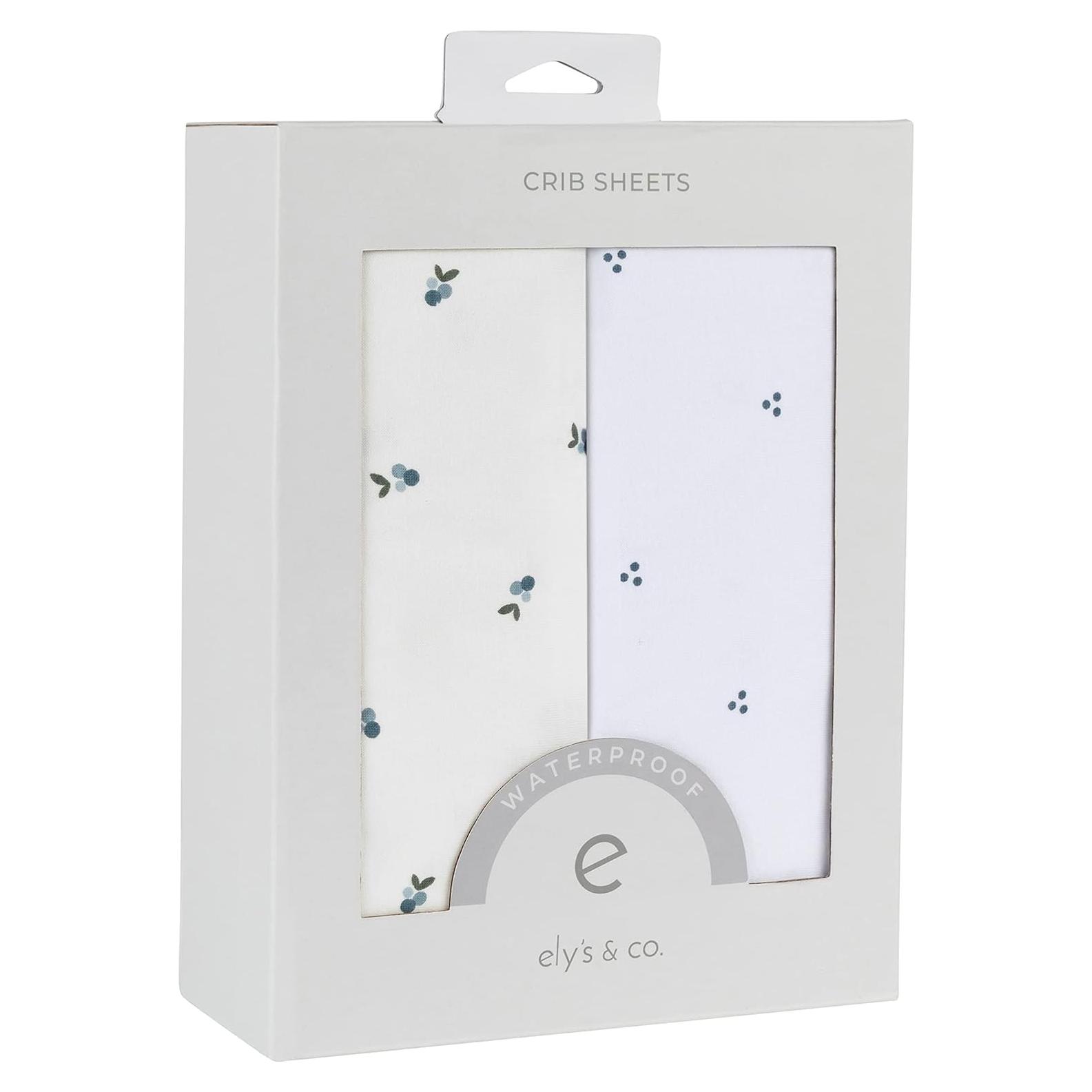 Sábanas de Cuna Impermeables Ely's & Co. 100% Algodón - Juego de 2