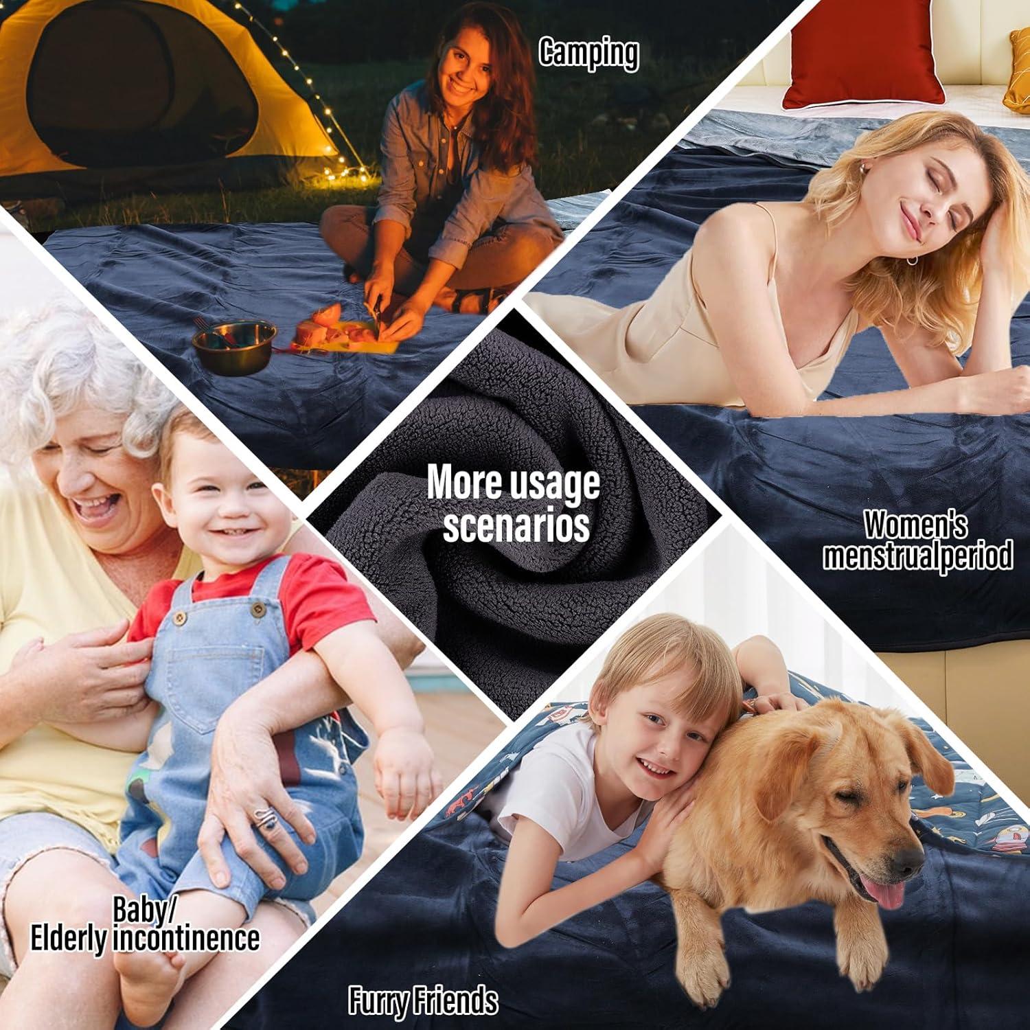 Manta Impermeable Ahinahwap 101.6x152.4cm Gris Oscuro/Plateado