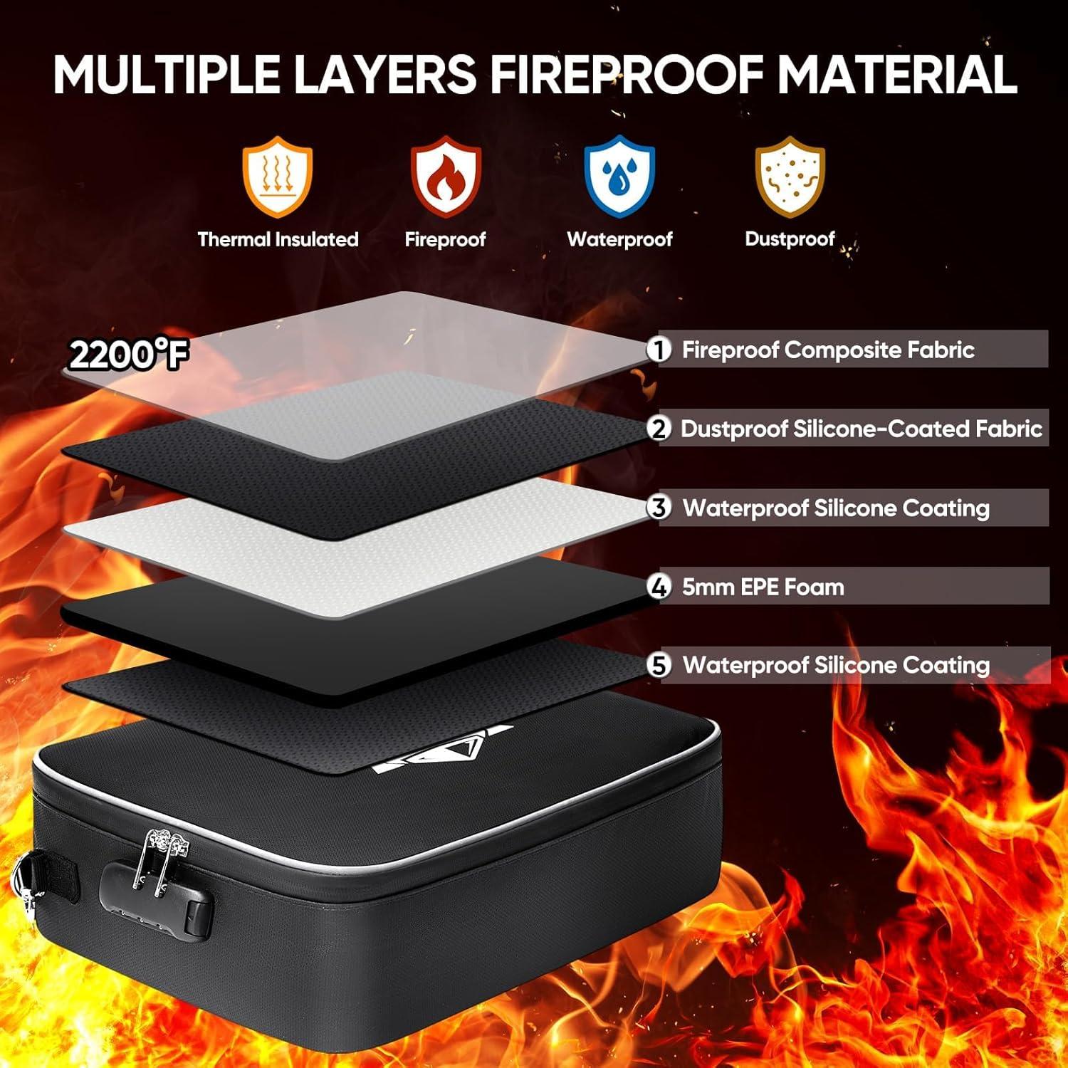 Caja de Documentos a Prueba de Fuego BALEINE 15x11x4 Negro