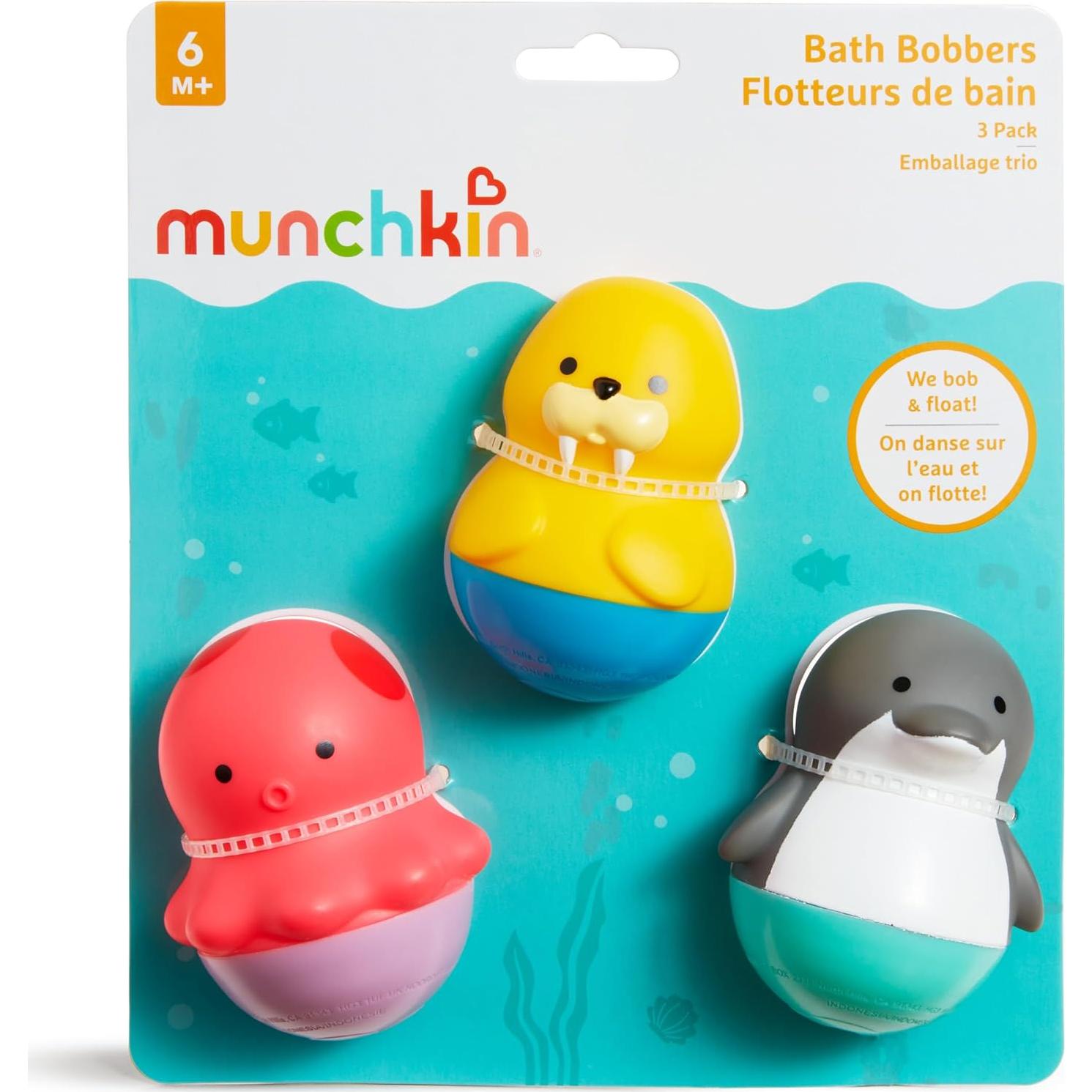 Juguetes de Baño Munchkin 3 en 1 Delfín Manatí Pulpo 6+ Meses