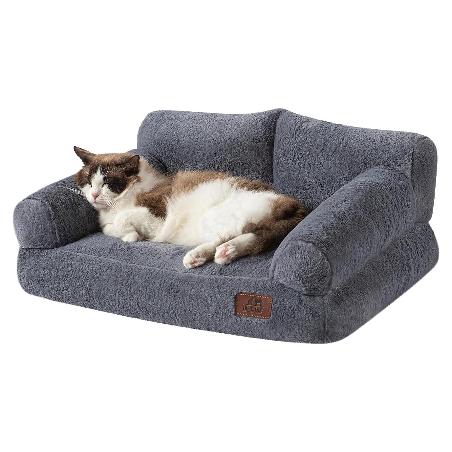 Sofá para Mascotas Hollypet Gris 60x45 cm Suave y Elegante