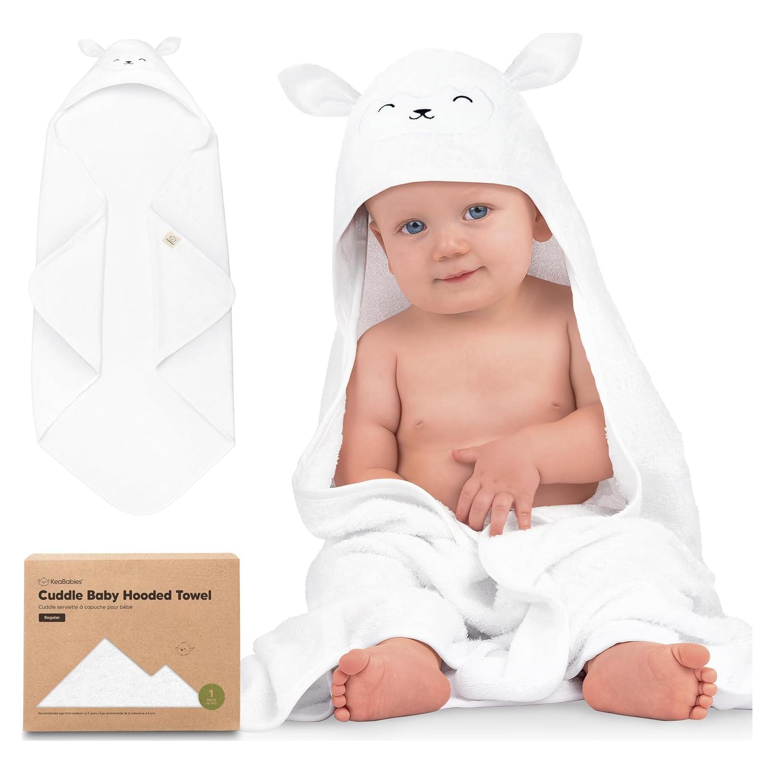 Toalla con Capucha KeaBabies para Bebés 88.9x88.9 cm Cordero