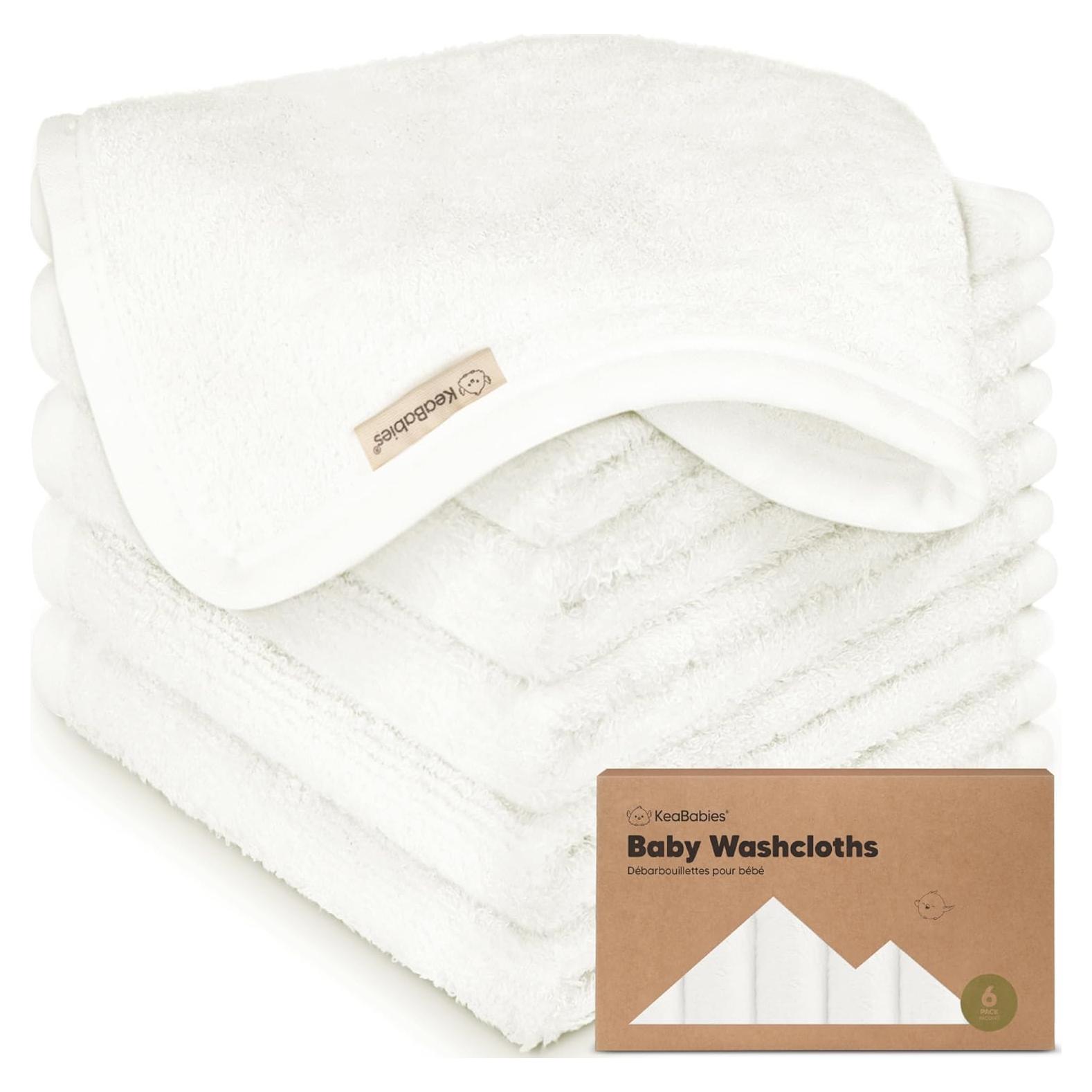 Paquete de 6 Paños de Baño KeaBabies 25x25 cm Viscosa Bambú