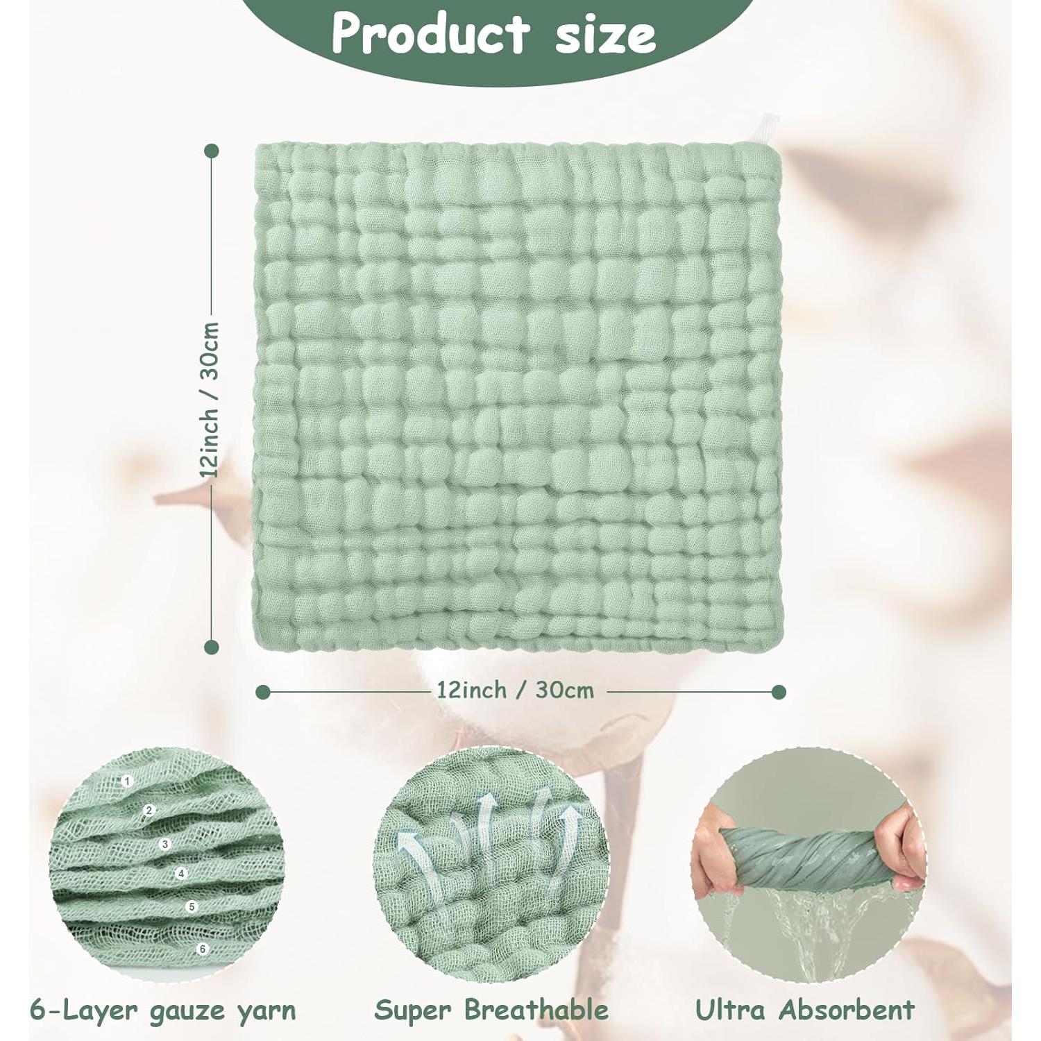 Paños de Lavado para Bebés Looxii 100% Algodón 6 Piezas 30x30 cm