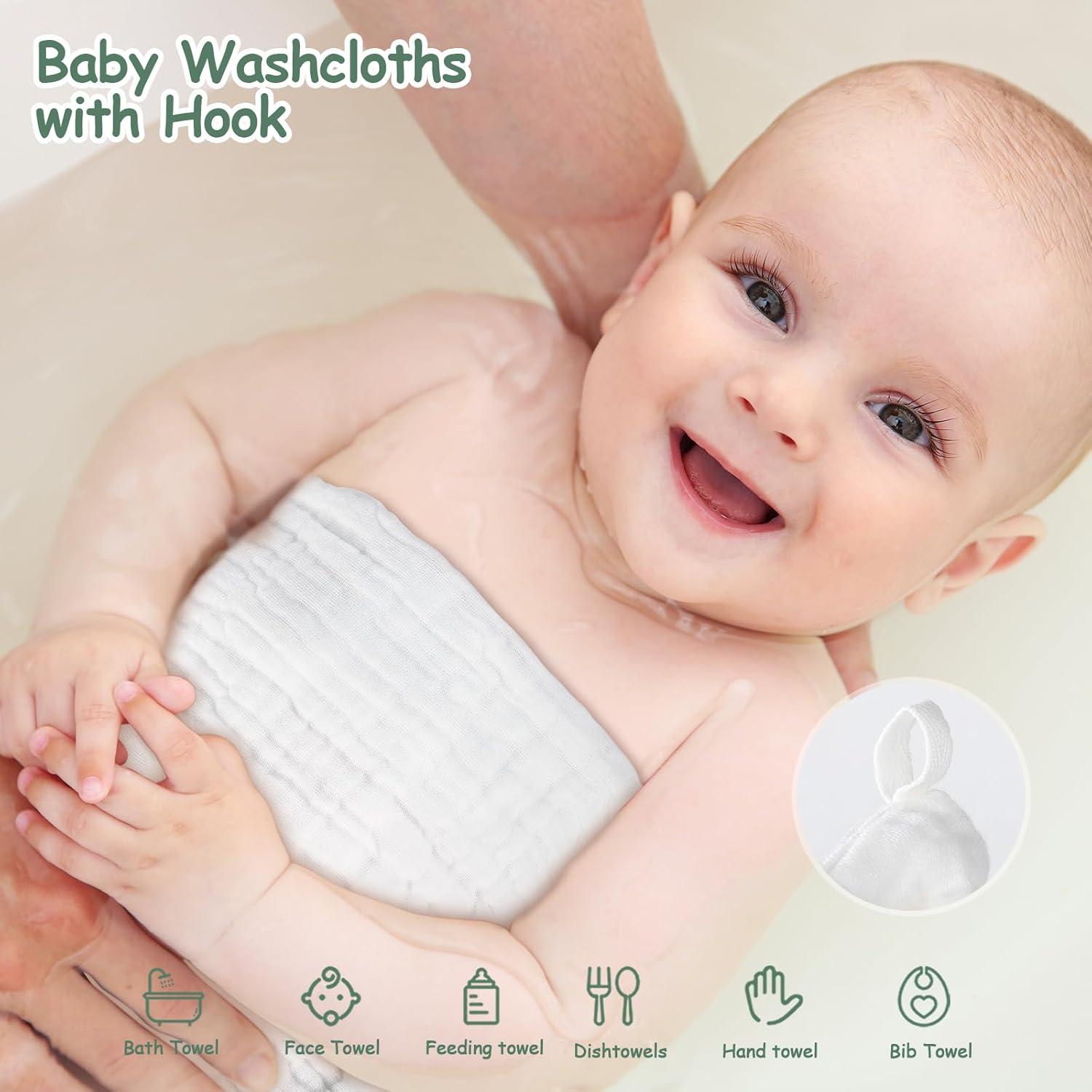 Paños de Lavado para Bebés Looxii 100% Algodón 6 Piezas 30x30 cm