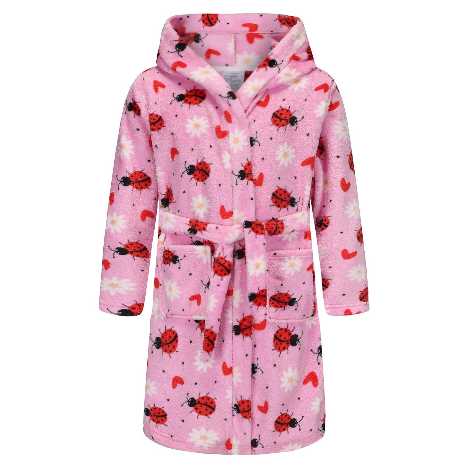 Bata de felpa con capucha para niñas FUNNYPAJA 5-6 años