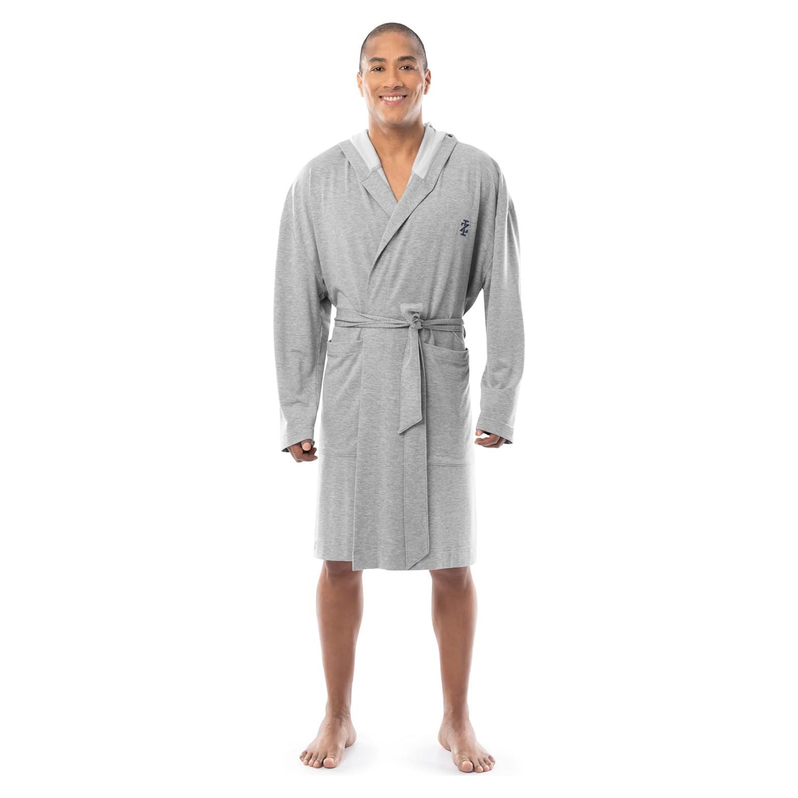 Bata de terciopelo IZOD para hombres - Gris Claro Melange