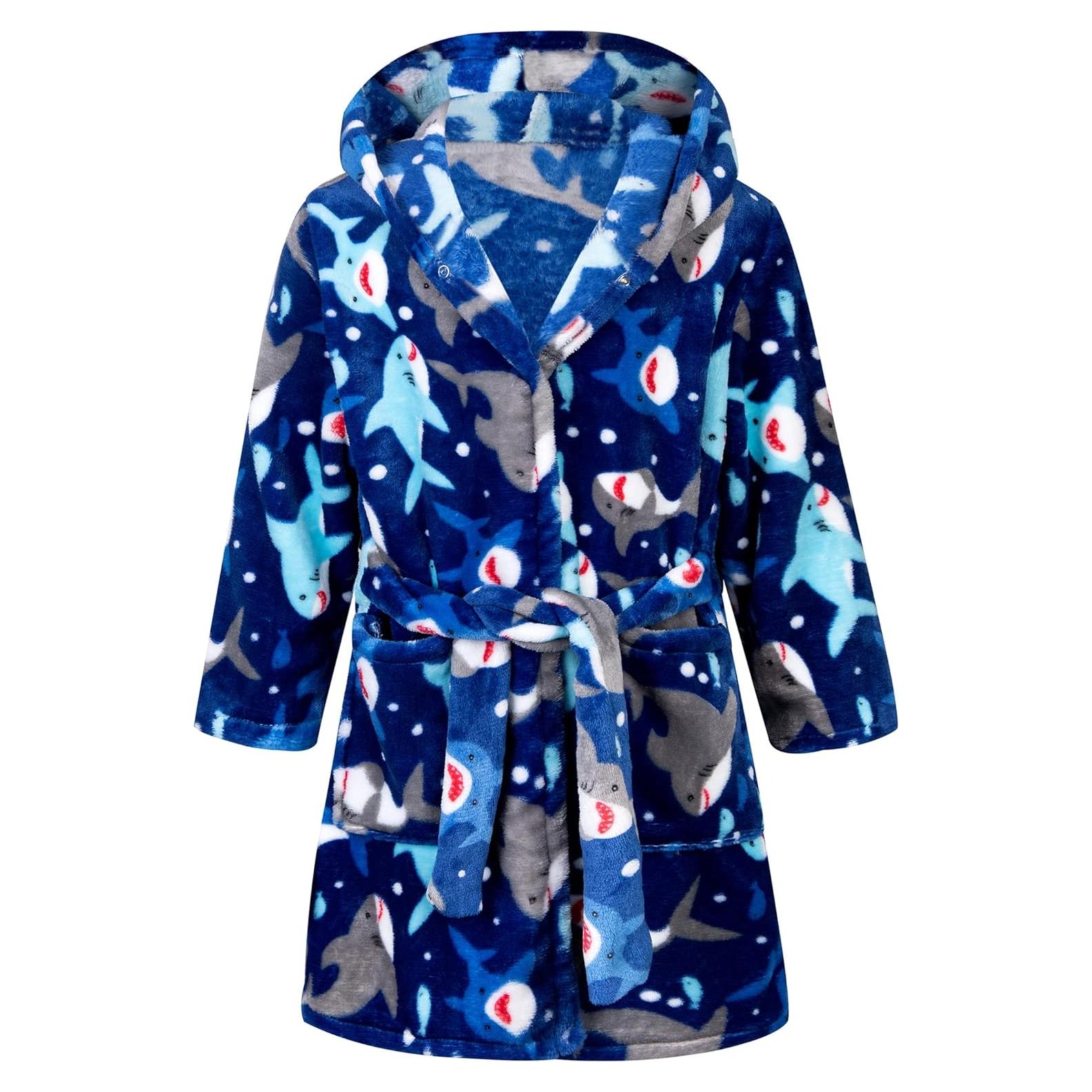 Bata de Baño para Niñas con Capucha Cartoon Dinosaurio 2-3T