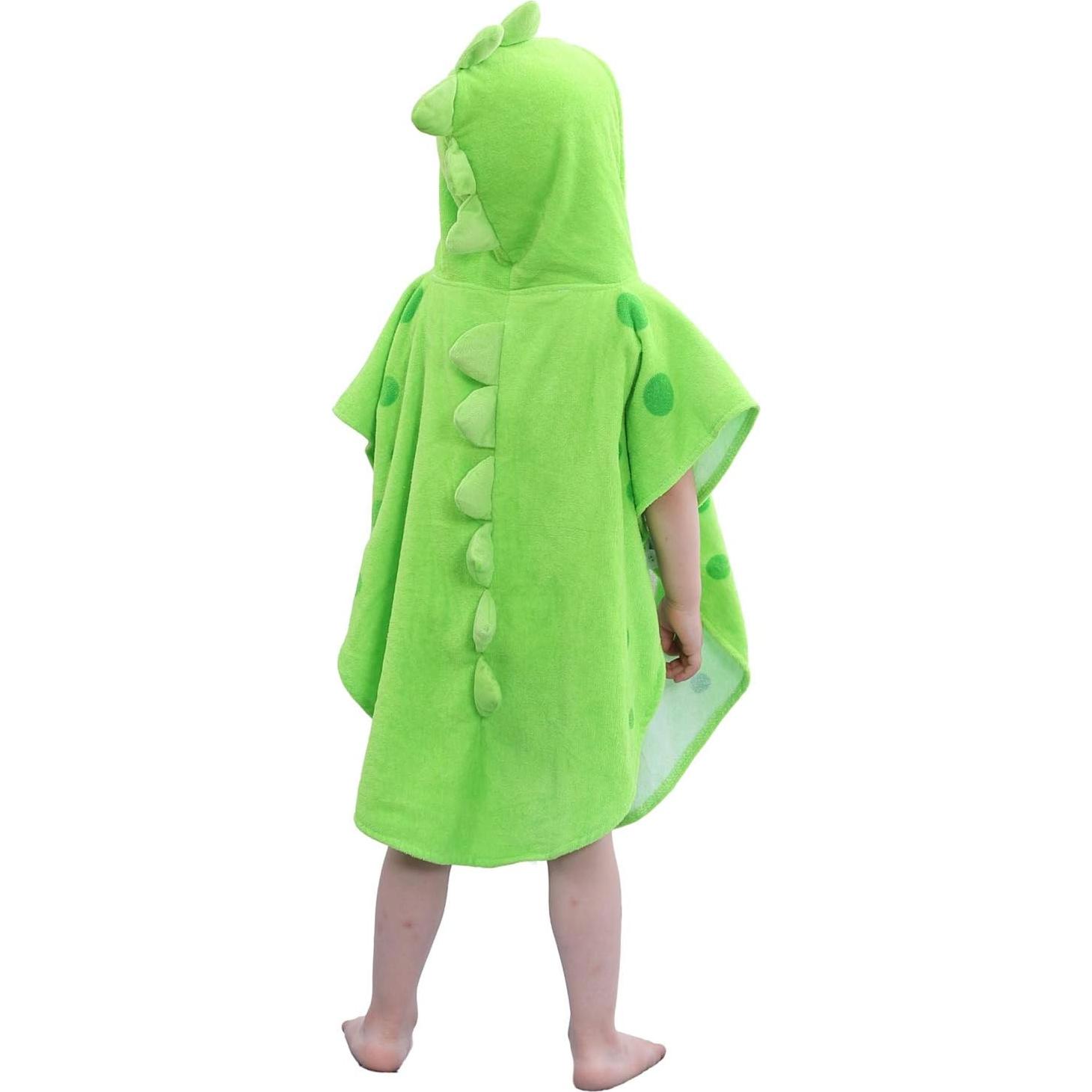 Toalla de baño con capucha dinosaurio LOLANTA 100% algodón 1-3T