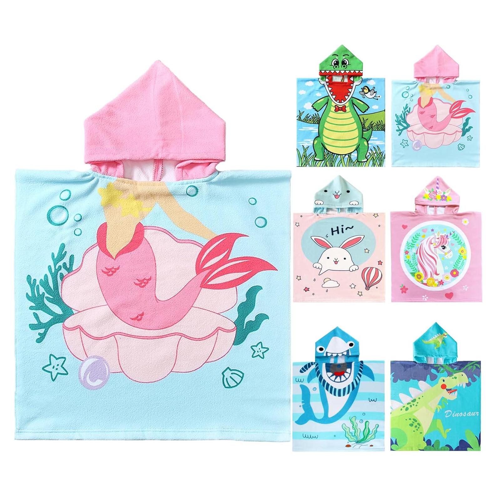 Toalla de Playa con Capucha NovForth Sirena Rosa 61x61cm