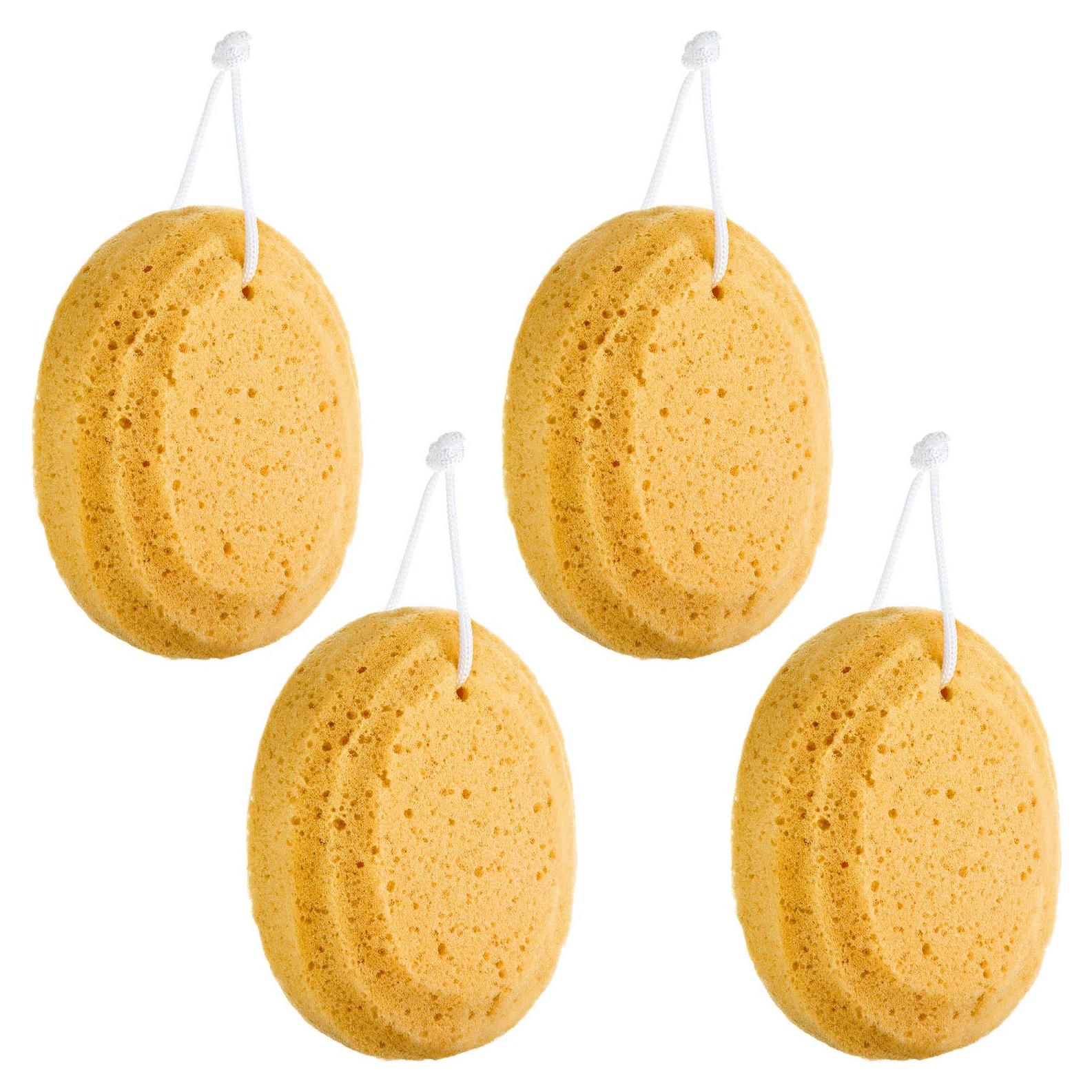 4 Esponjas Suaves Exfoliantes para Baño Boao 14.5x11.4cm