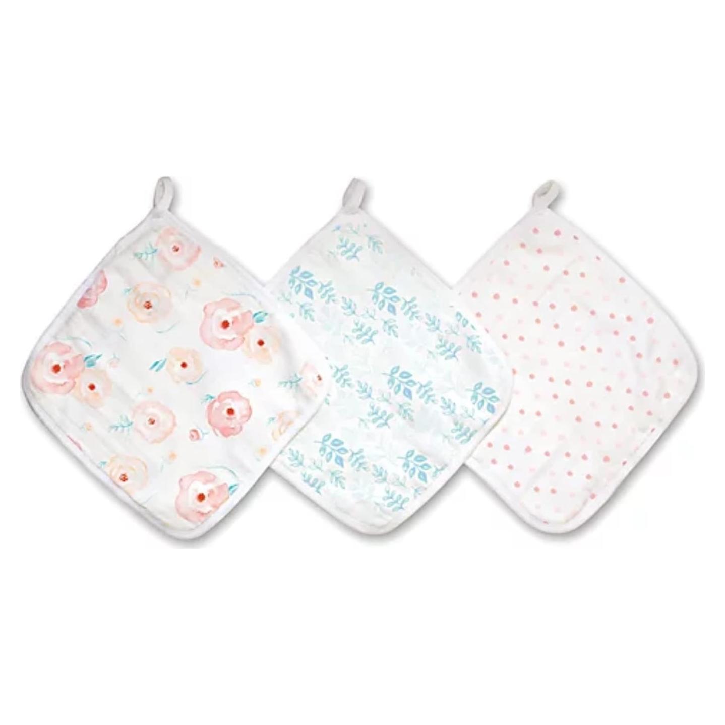 Toallitas Esenciales aden + anais 3-Pack 100% Algodón Floral