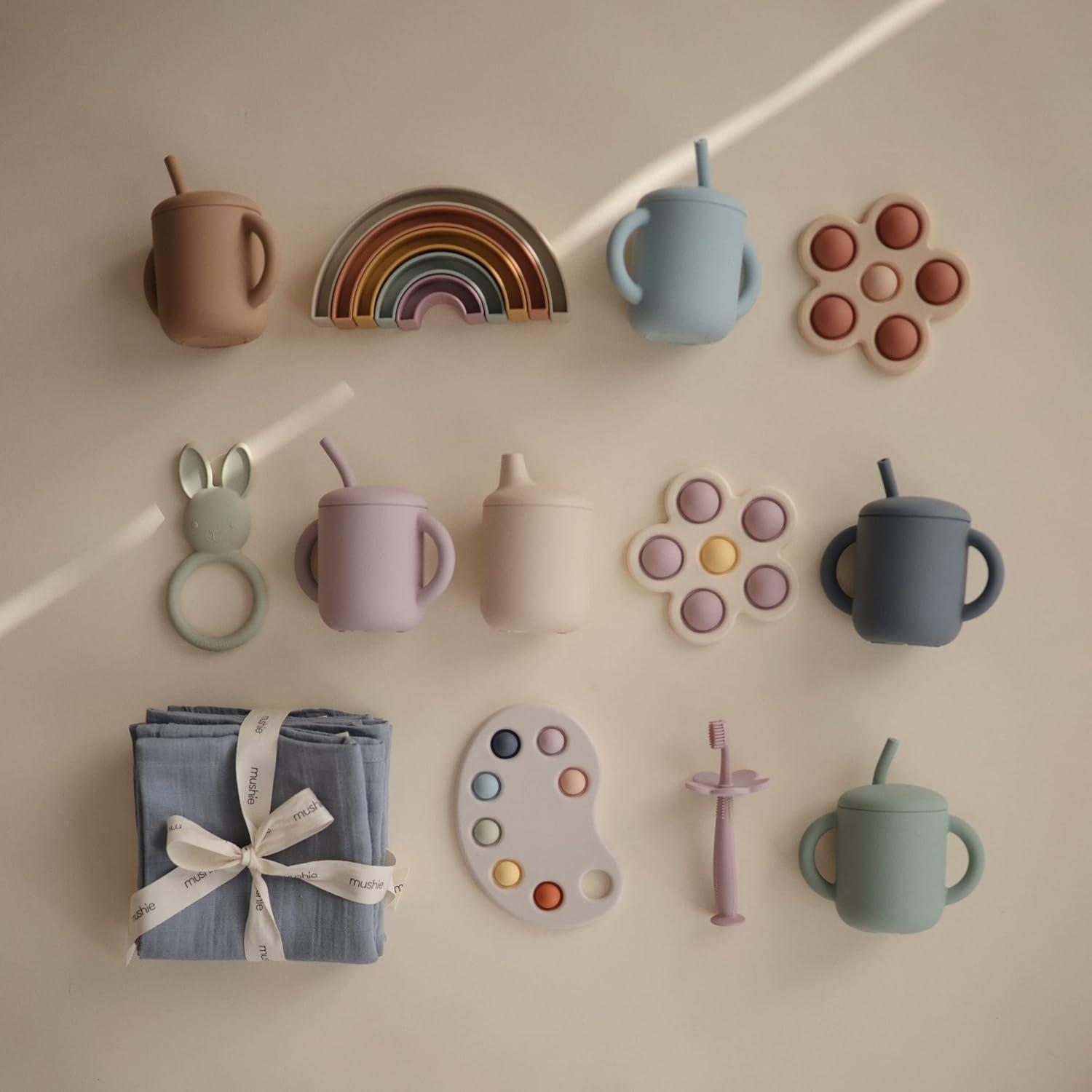 Taza de Entrenamiento Silicona mushie 175 mL Lila Suave