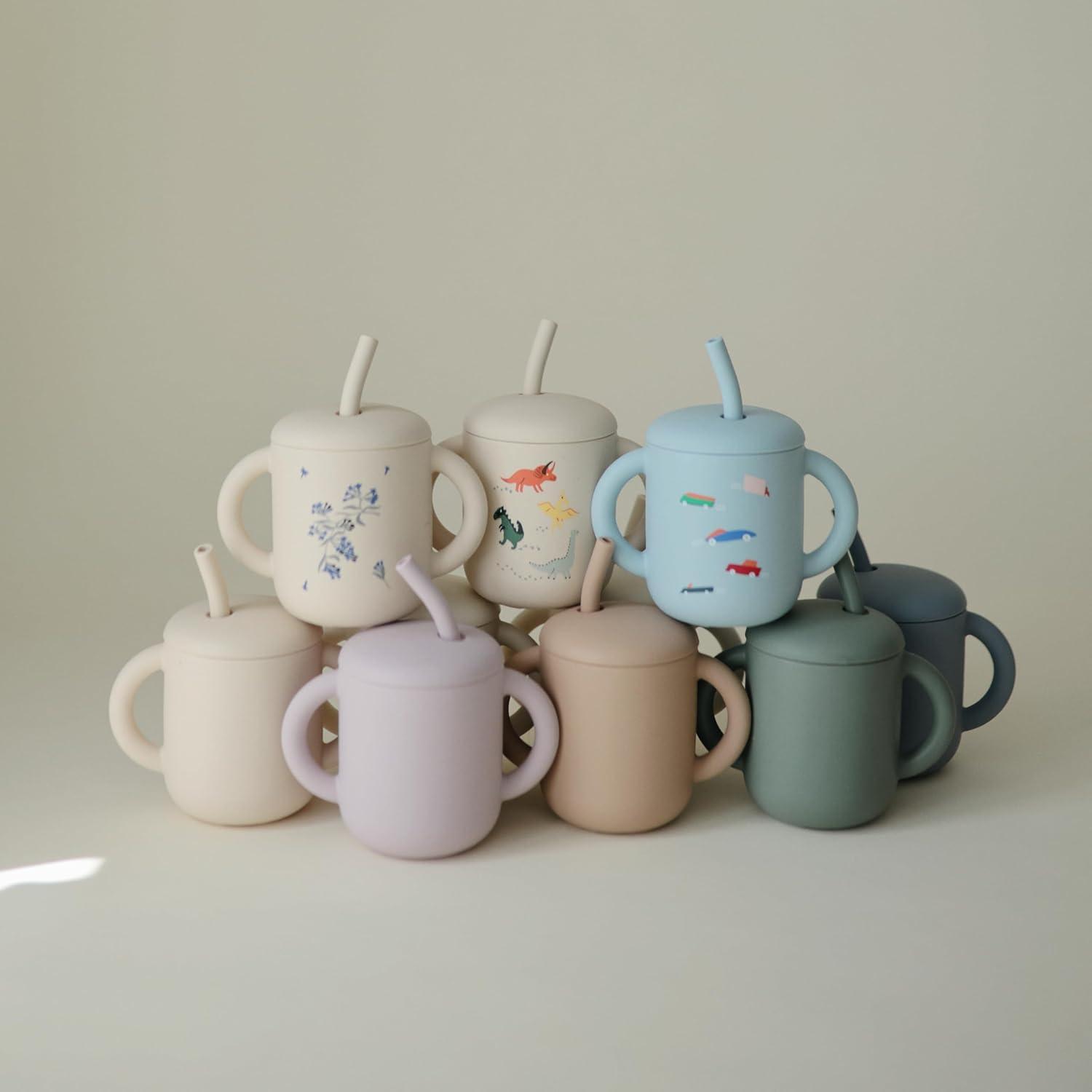 Taza de Entrenamiento Silicona mushie 175 mL Lila Suave