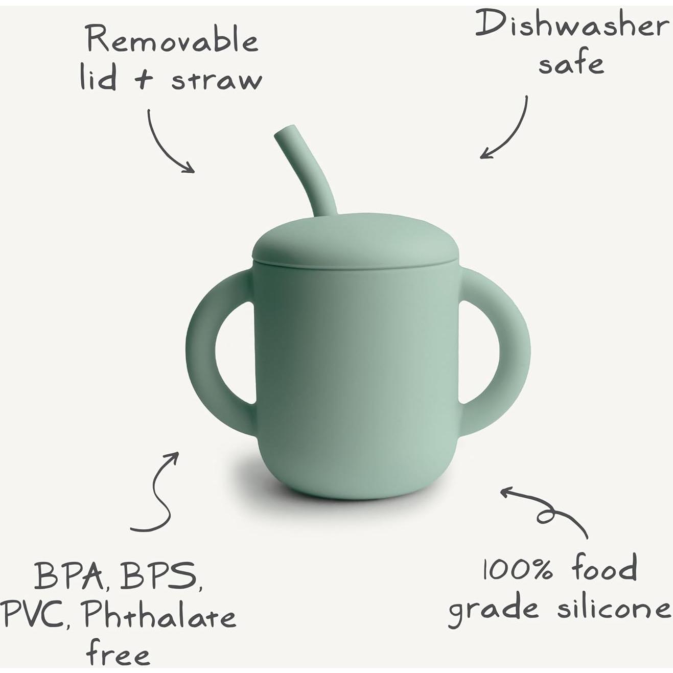 Taza de Entrenamiento Silicona mushie 175 mL Lila Suave