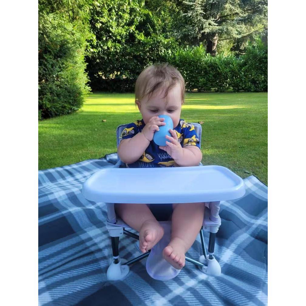 Taza de Silicona PandaEar para Bebé 2 Piezas Azul/Verde