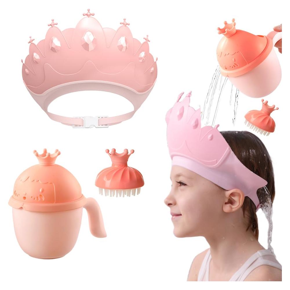 Gorro de Ducha para Bebé Thcbme Rosa Ajustable 0-9 Años